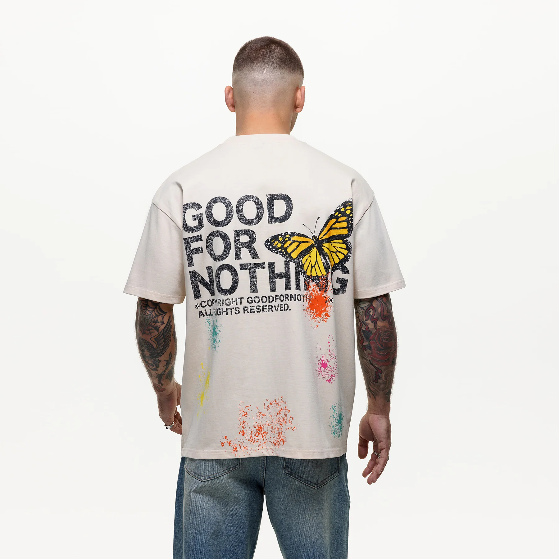 Pigment Butterfly Paint Cream T-shirt - Image 3