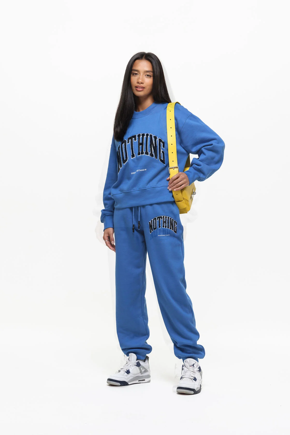 Oversized Varsity Boucle Blue Sweatshirt (Final Sale) - Image 4