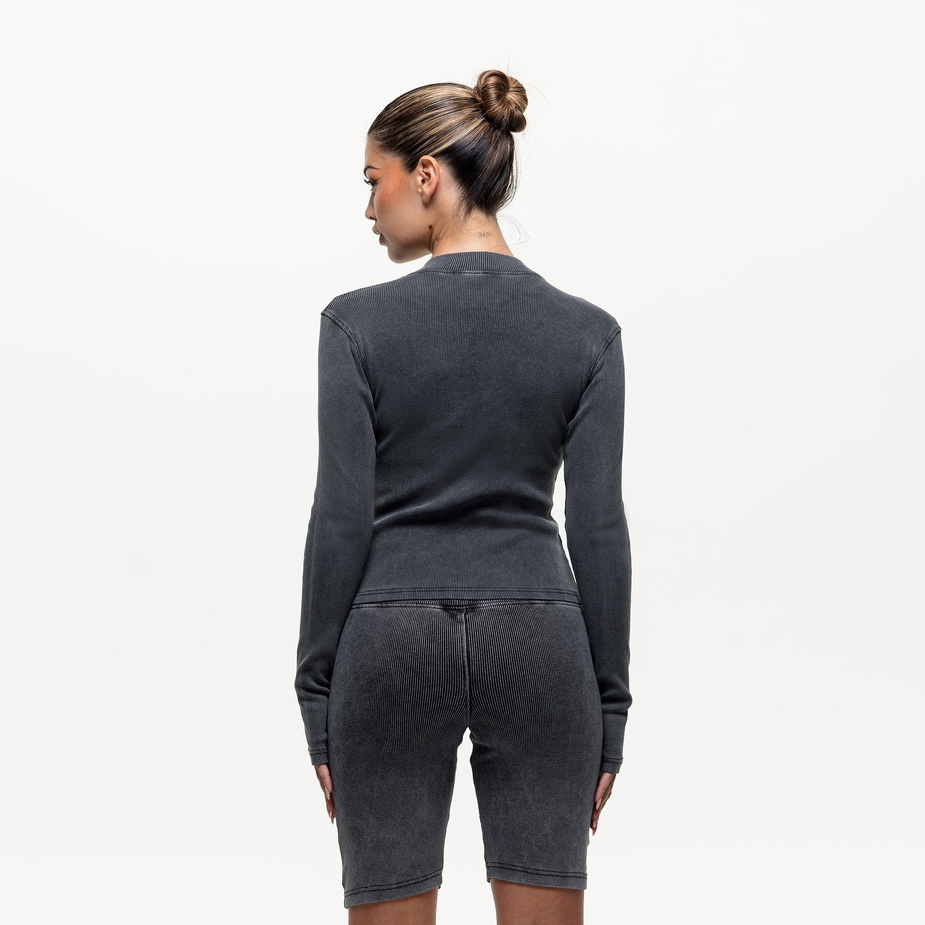 Contour Acid Wash Ribbed Zip Top - Image 4