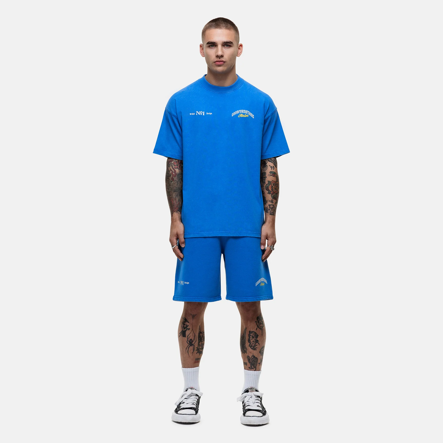 Antiquity Washed Blue Shorts - Image 3