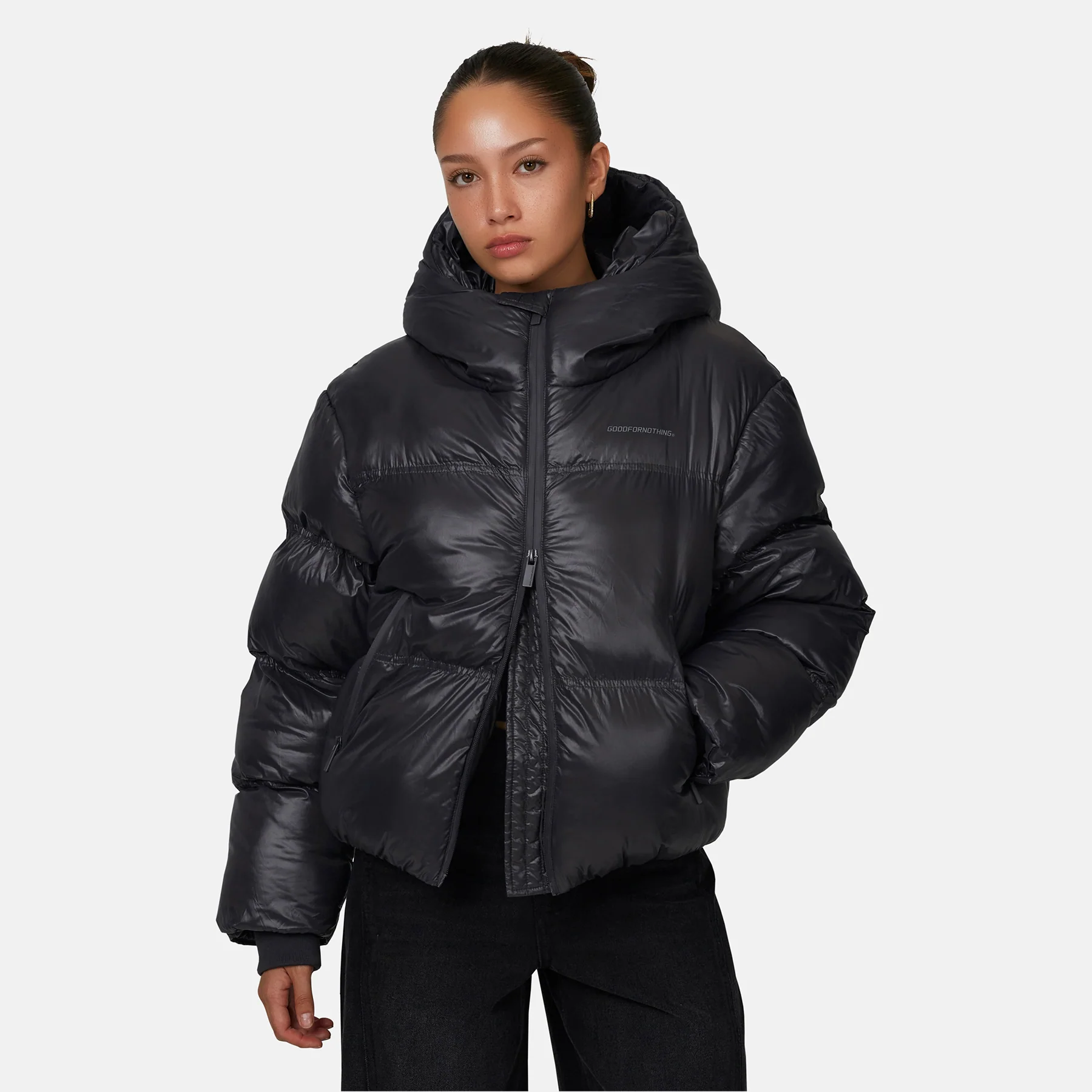 Arctic Shine Gunmetal Puffer Jacket - Image 4