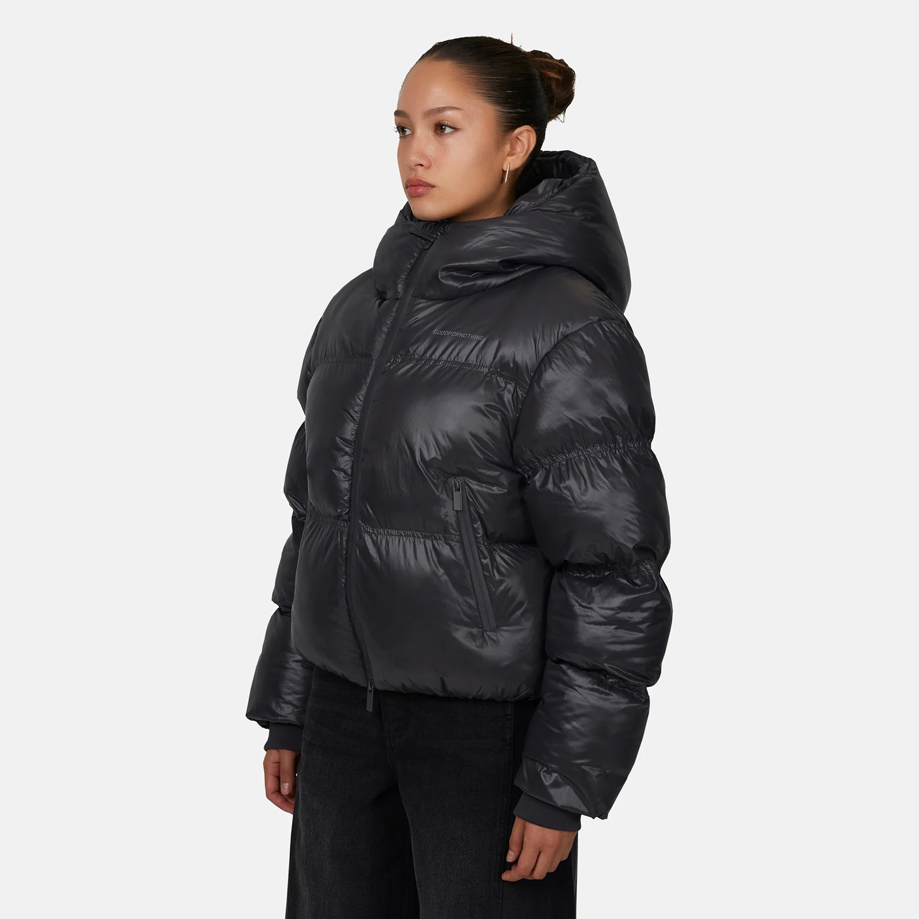Arctic Shine Gunmetal Puffer Jacket - Image 5