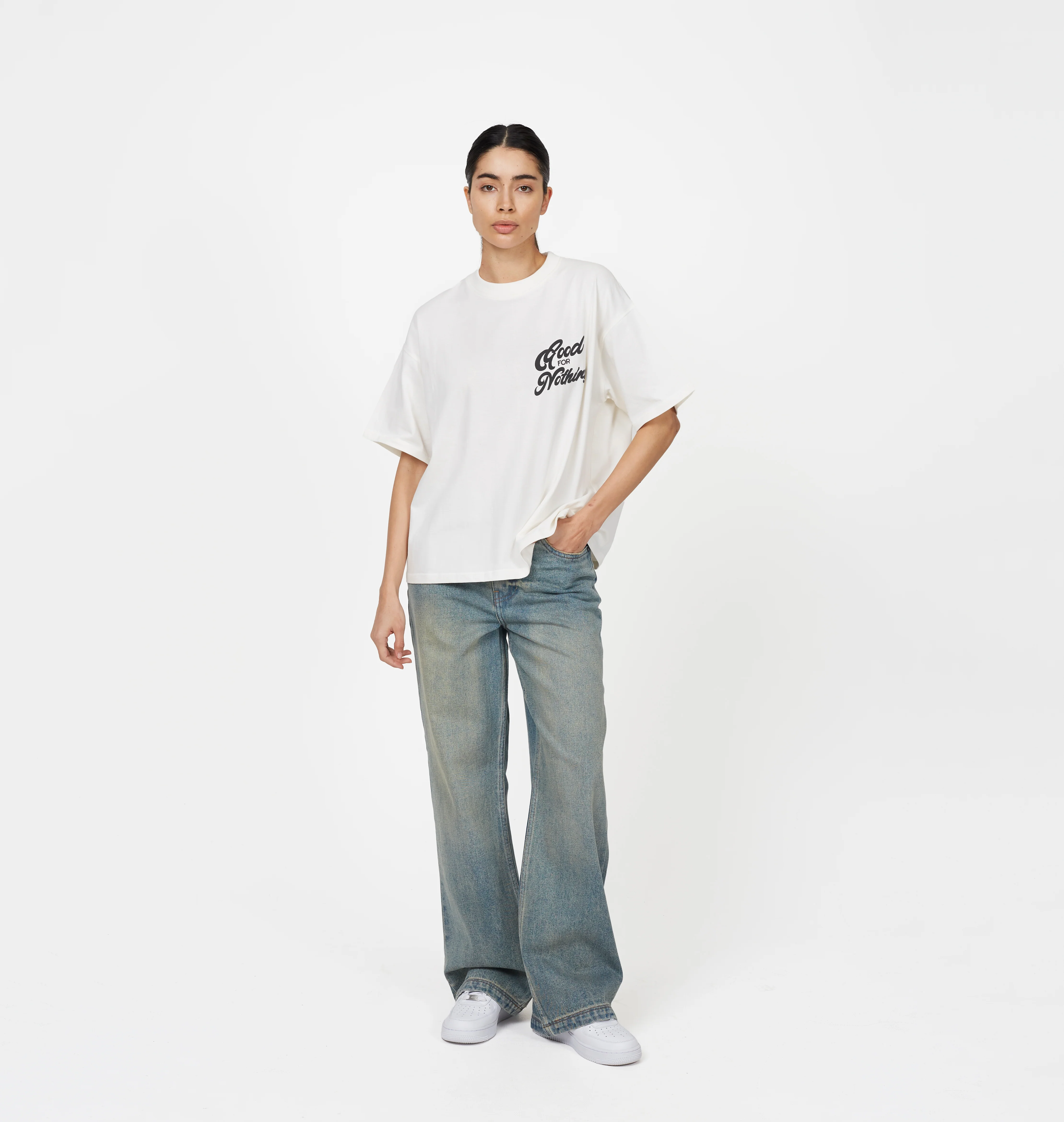 Heavy Washed Faded Blue Denim Jeans - Image 6