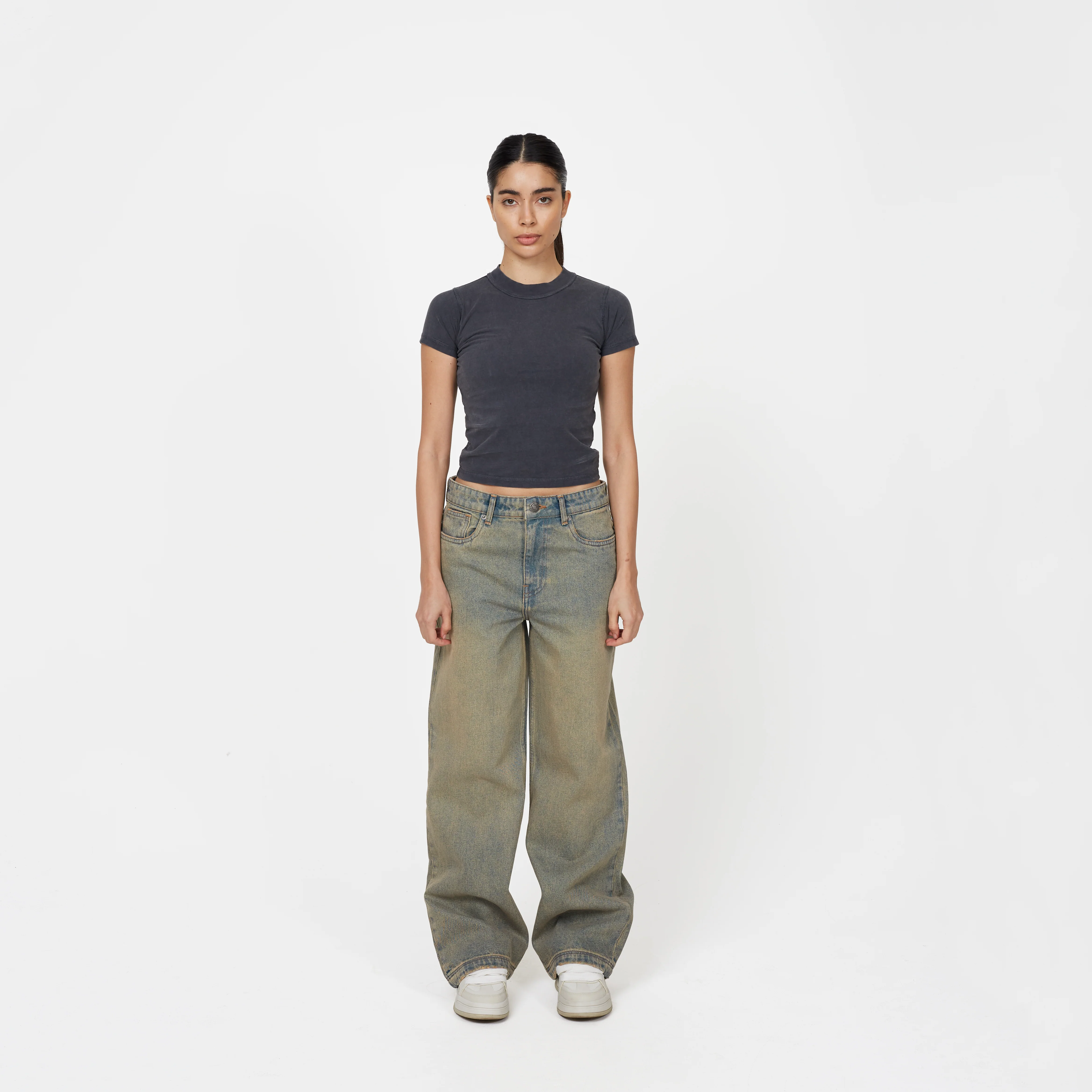 Heavy Washed Sand Blue Denim Jeans - Image 5