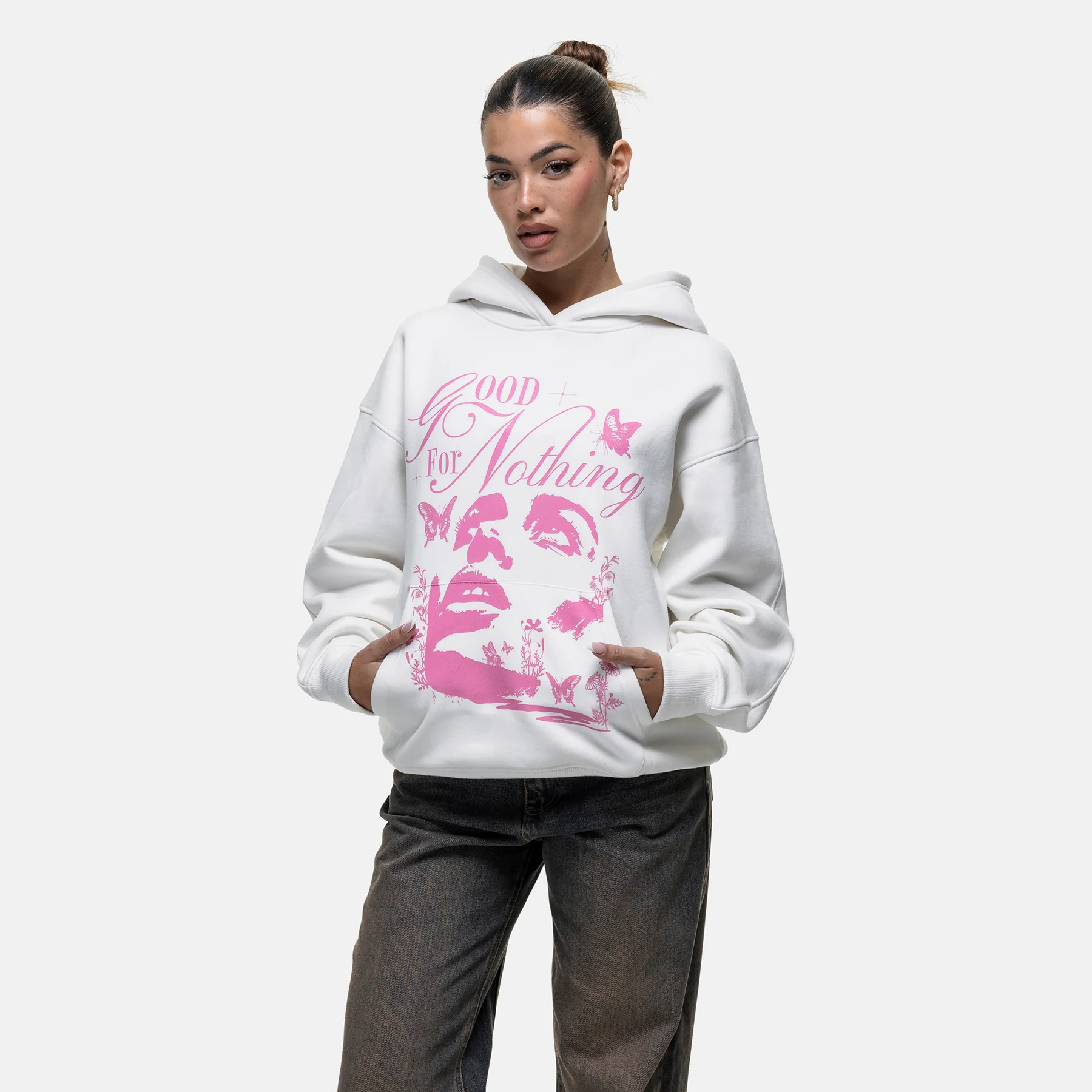 Washed Off White Blossom Hoodie - Image 4