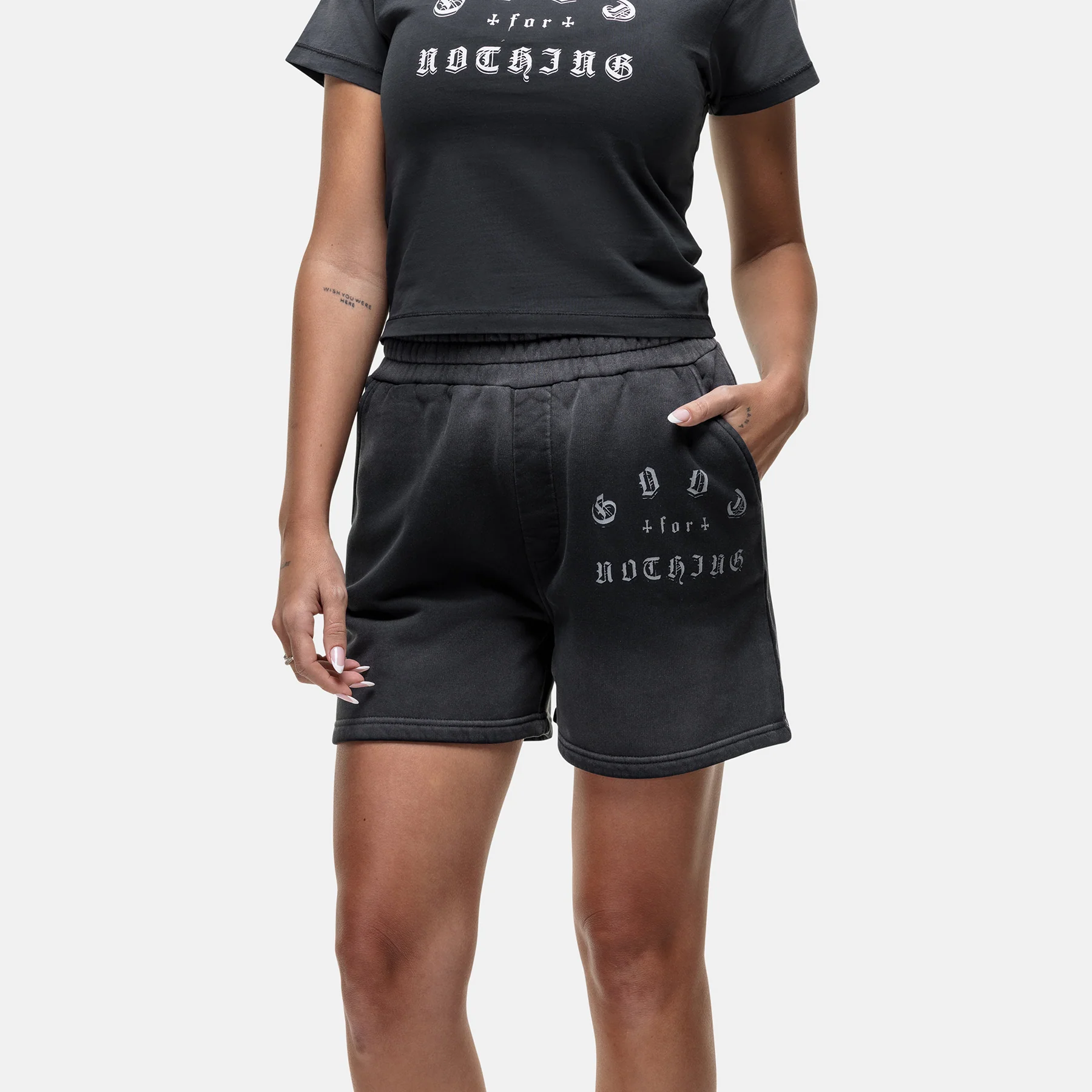 Sprayed Cali Black Shorts - Image 2
