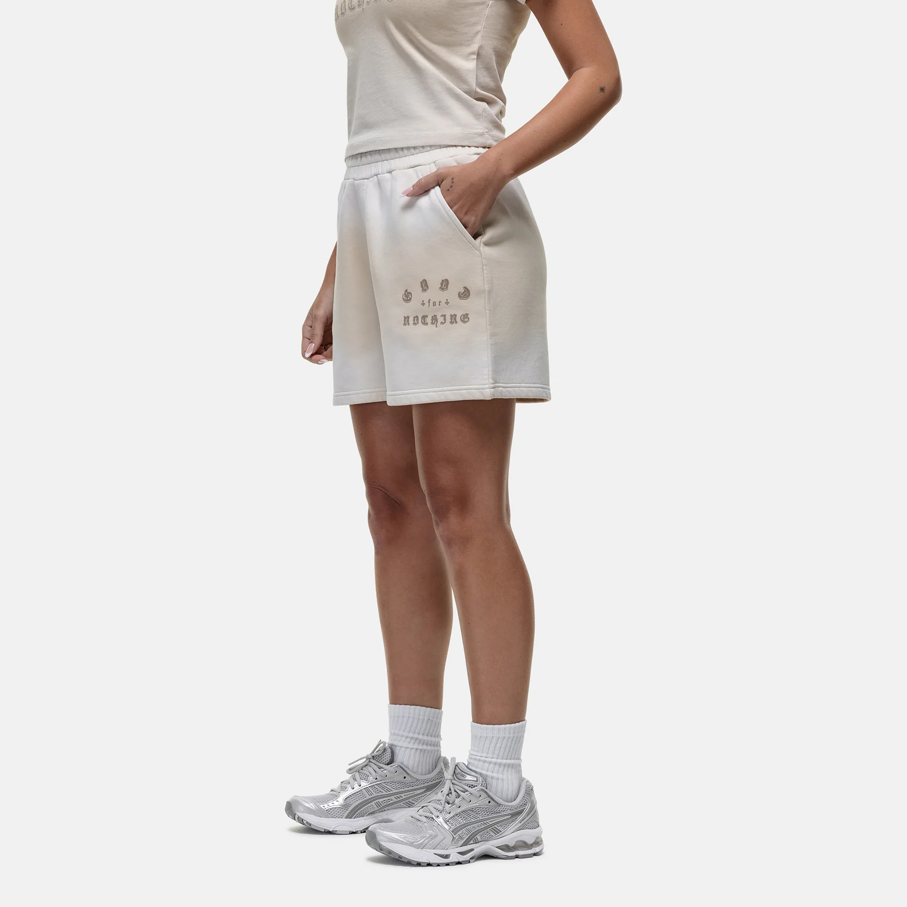 Sprayed Cali Cream Shorts - Image 3