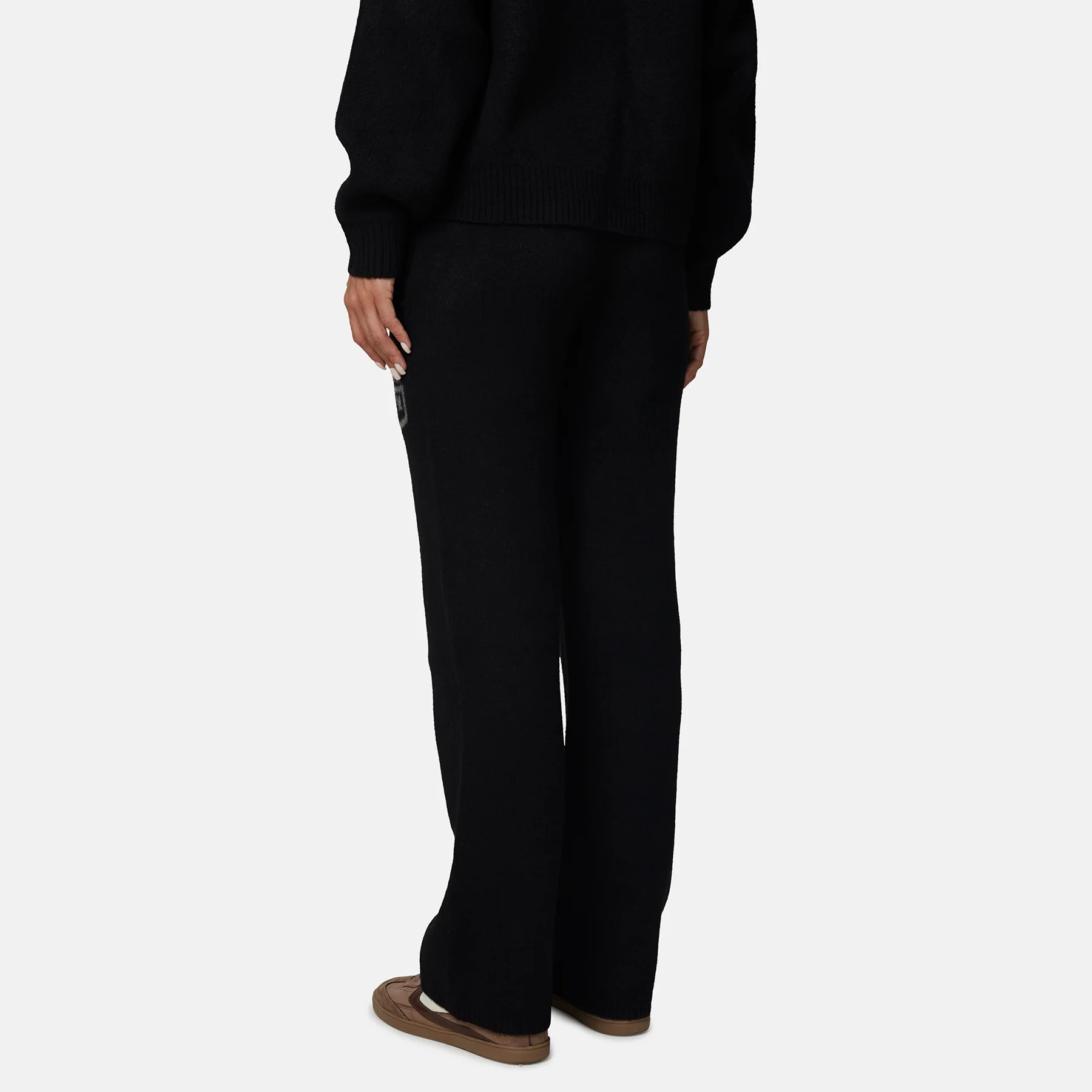 Monogram Fluffy Knit Black Pants - Image 4