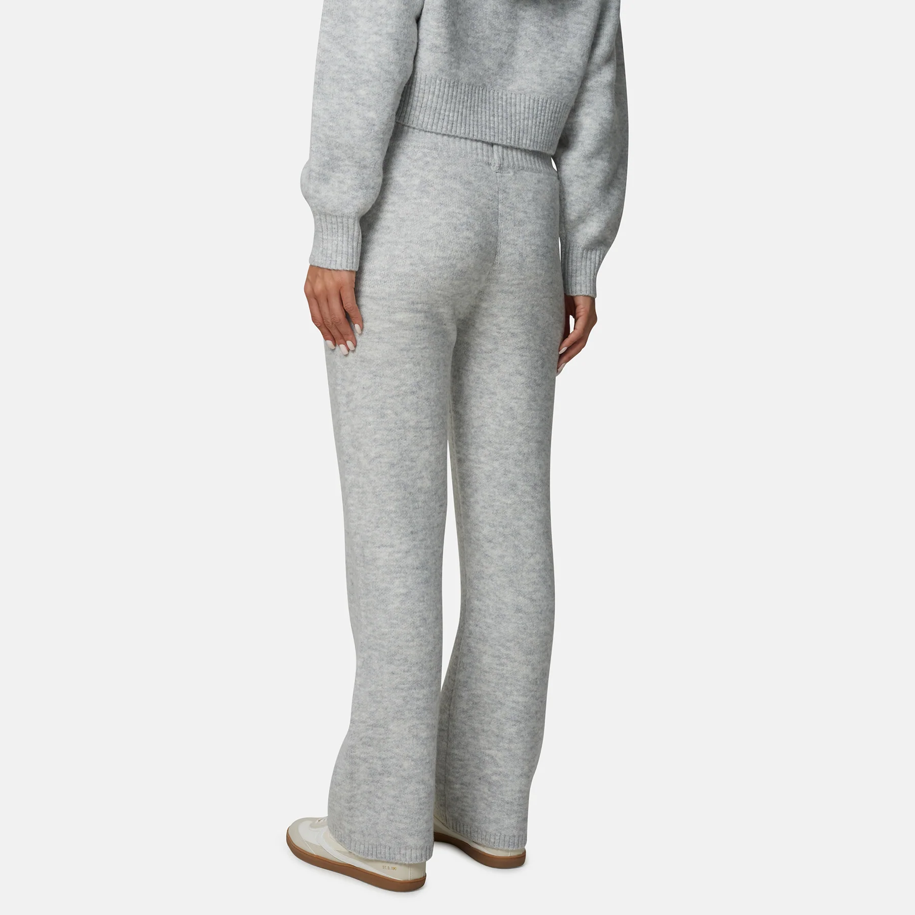 Monogram Fluffy Knit Grey Marl Pants - Image 3