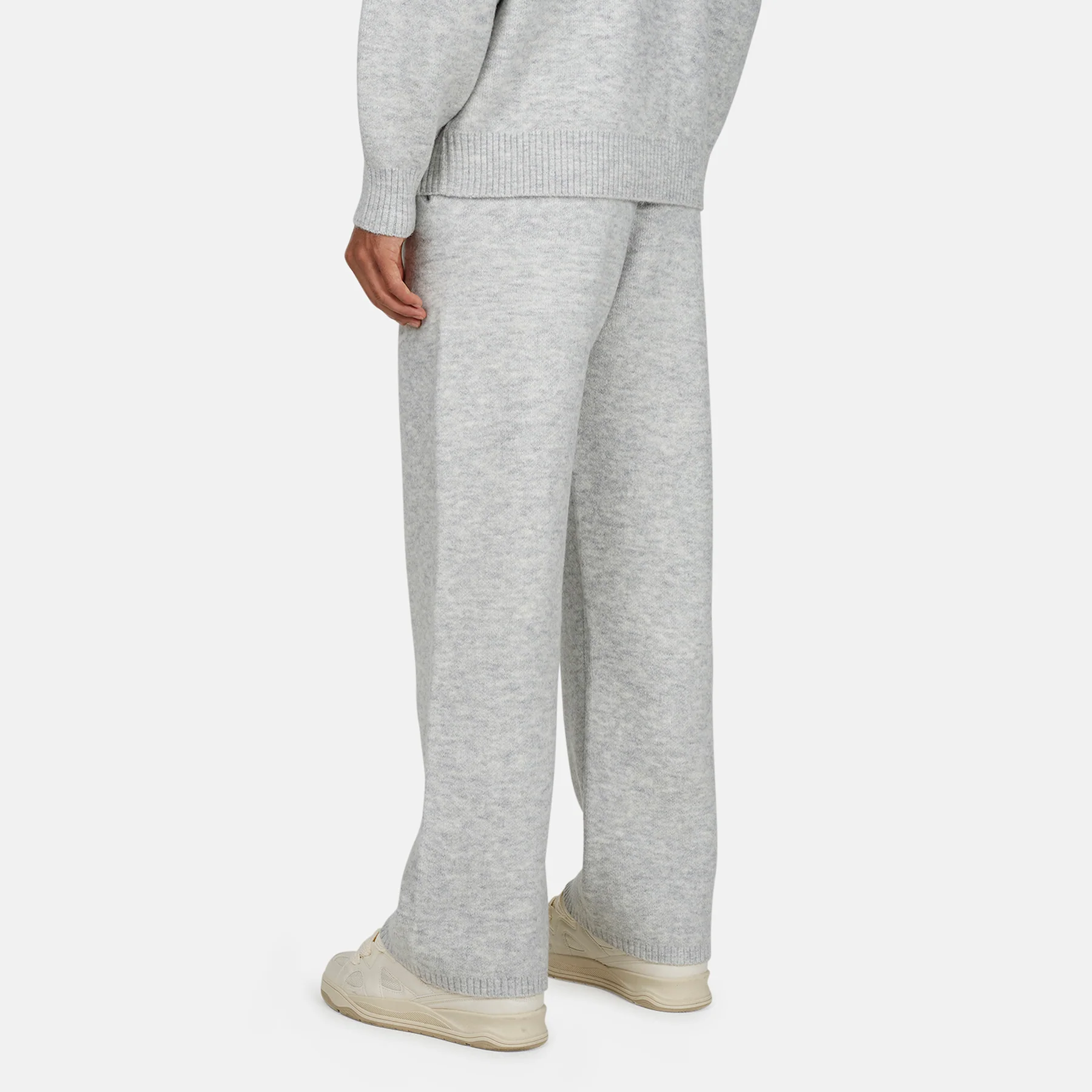 Monogram Fluffy Knit Grey Marl Pants - Image 3
