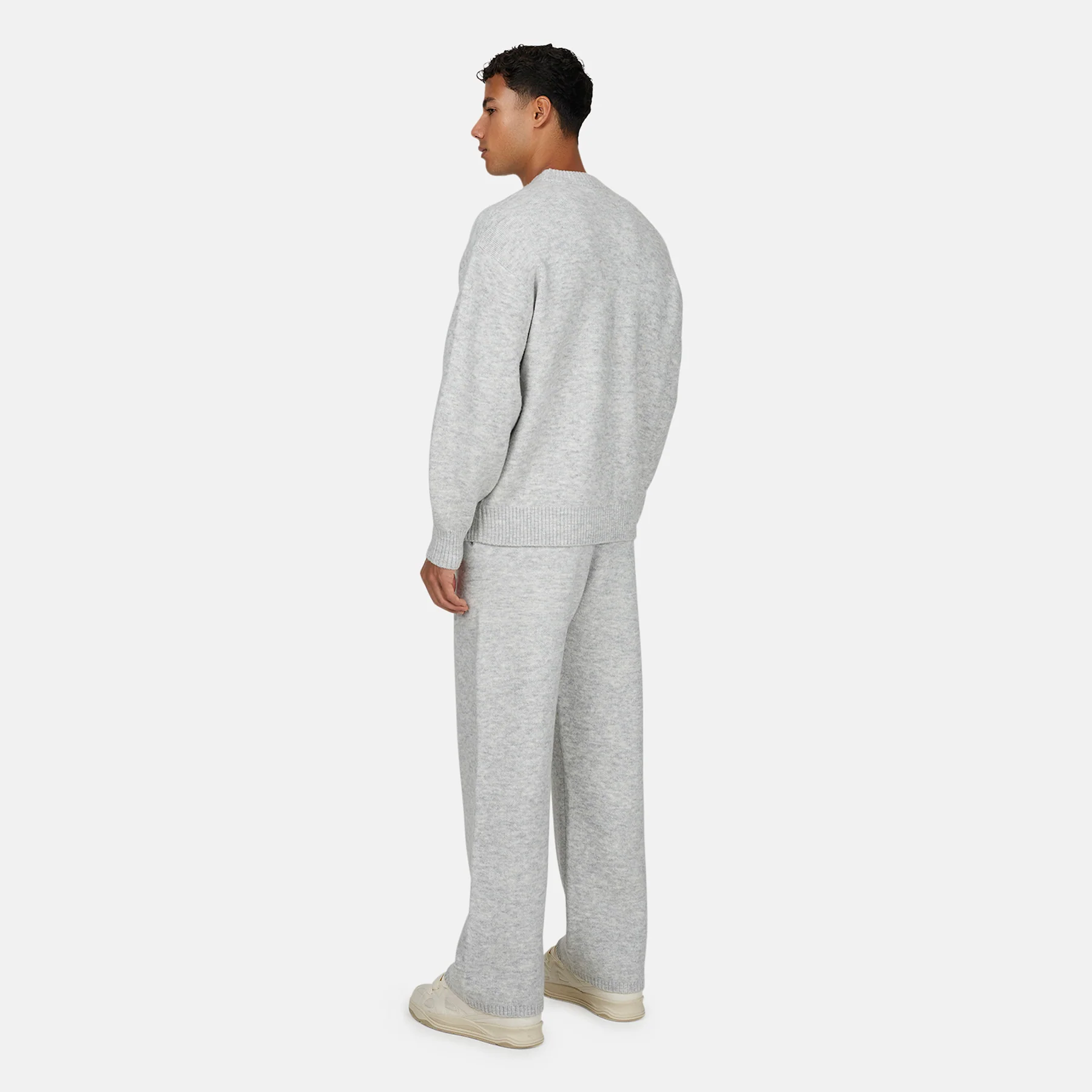 Monogram Fluffy Knit Grey Marl Pants - Image 6