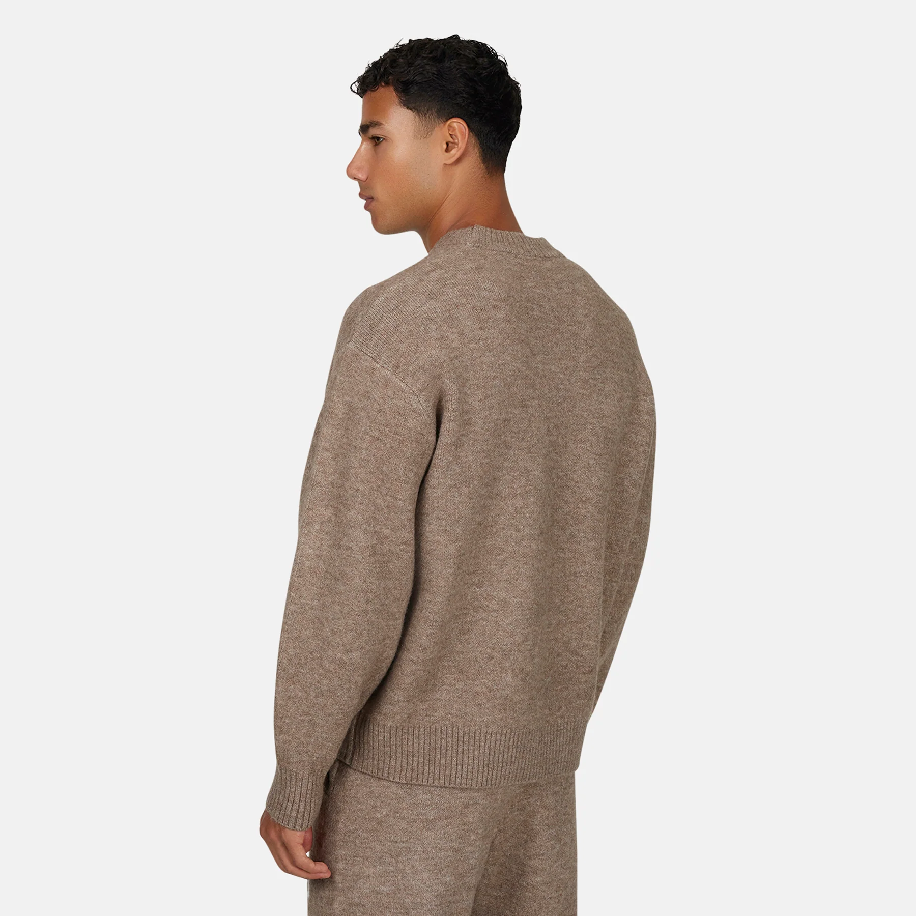 Monogram Fluffy Knit Taupe Jumper - Image 3