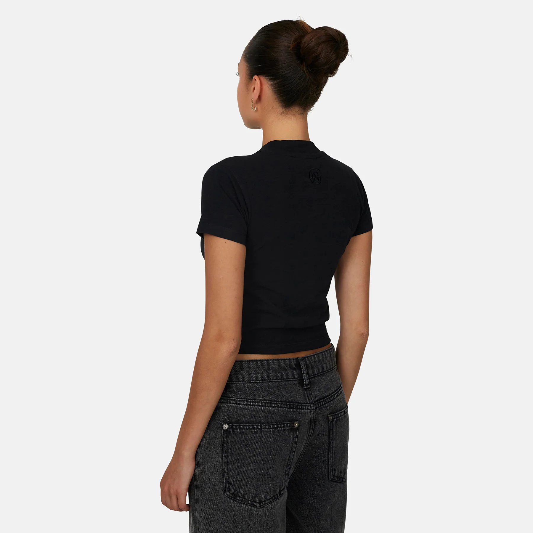 Monogram Slub Black T-Shirt - Image 3