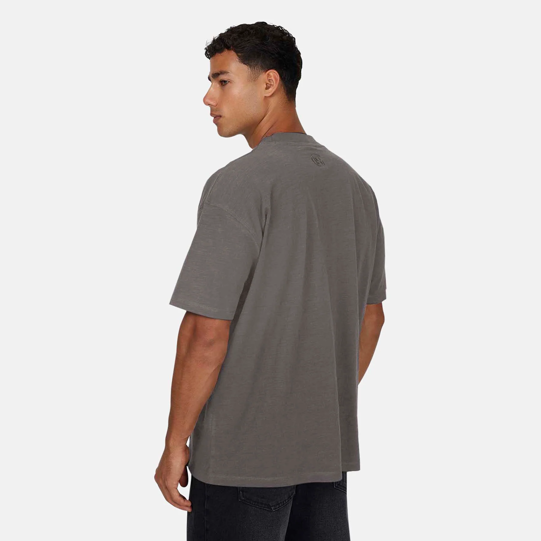 Monogram Slub Grey T-Shirt - Image 3