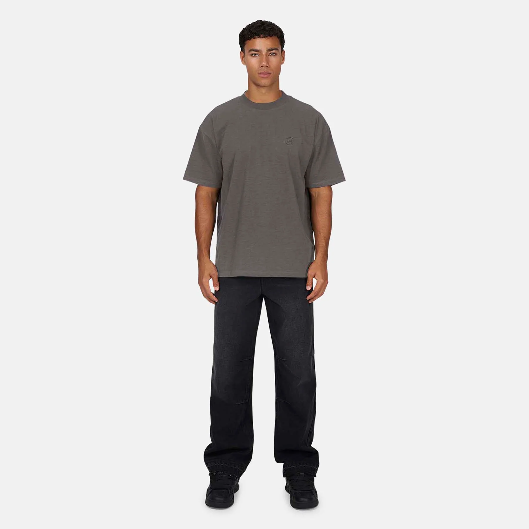 Monogram Slub Grey T-Shirt - Image 5