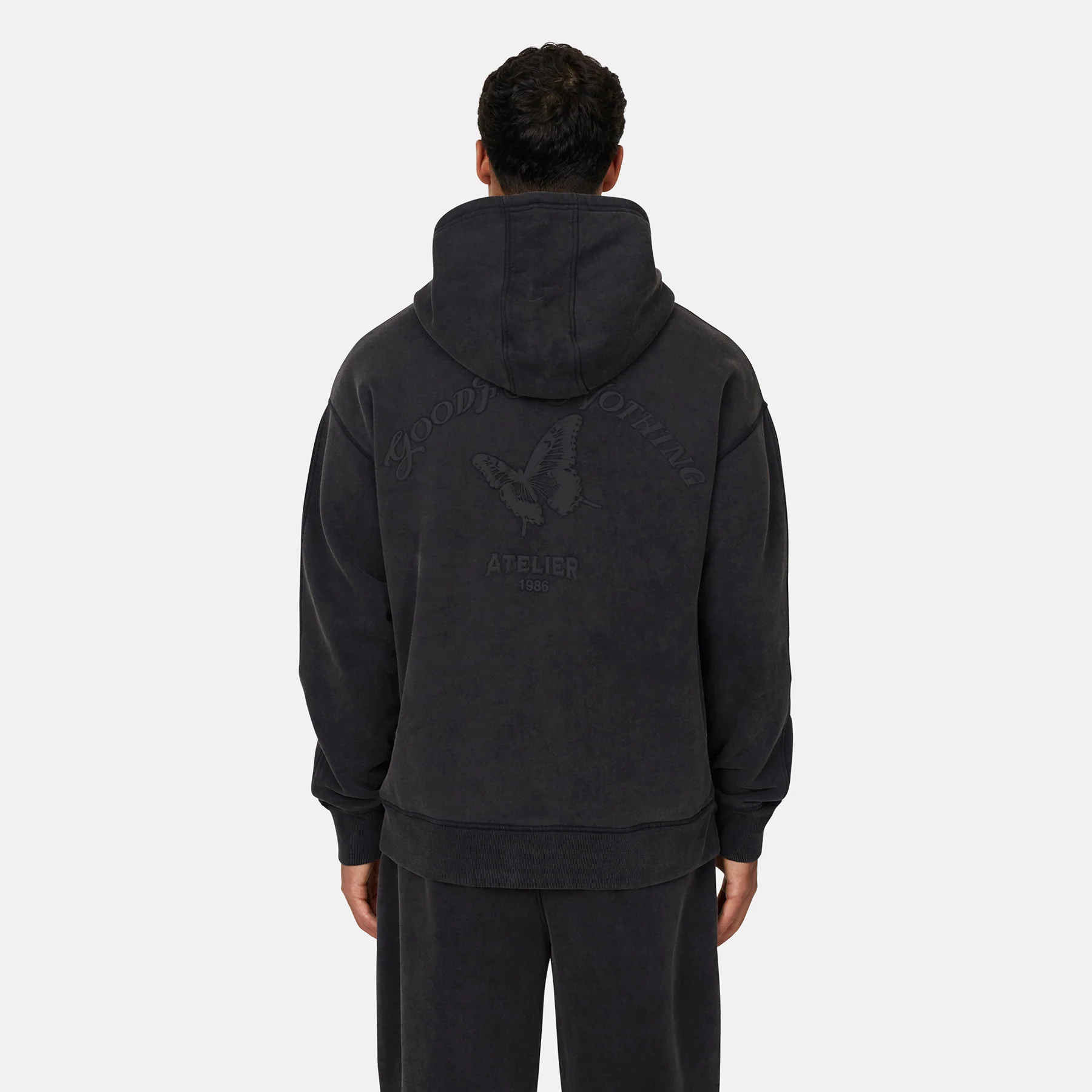 Float Butterfly Washed Black Hoodie - Image 2