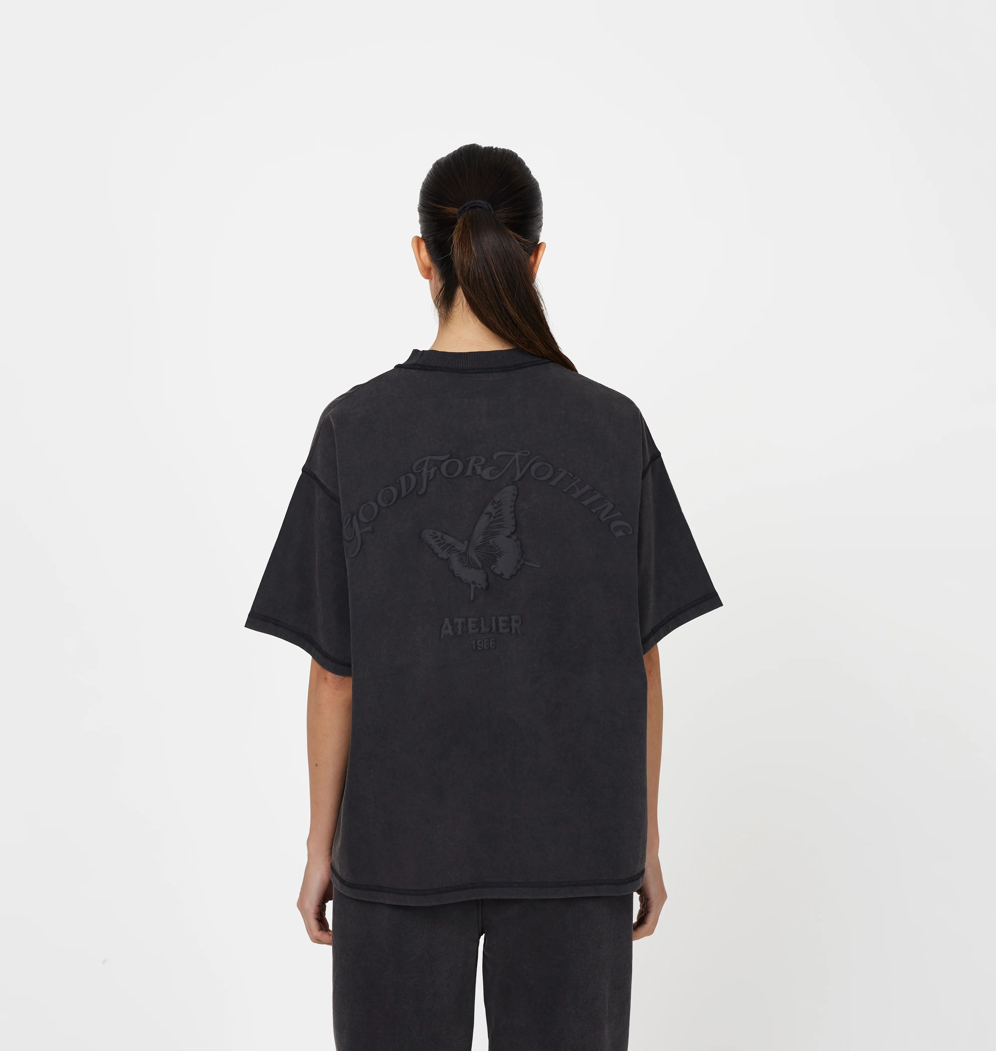 Float Butterfly Washed Black T-shirt - Image 2