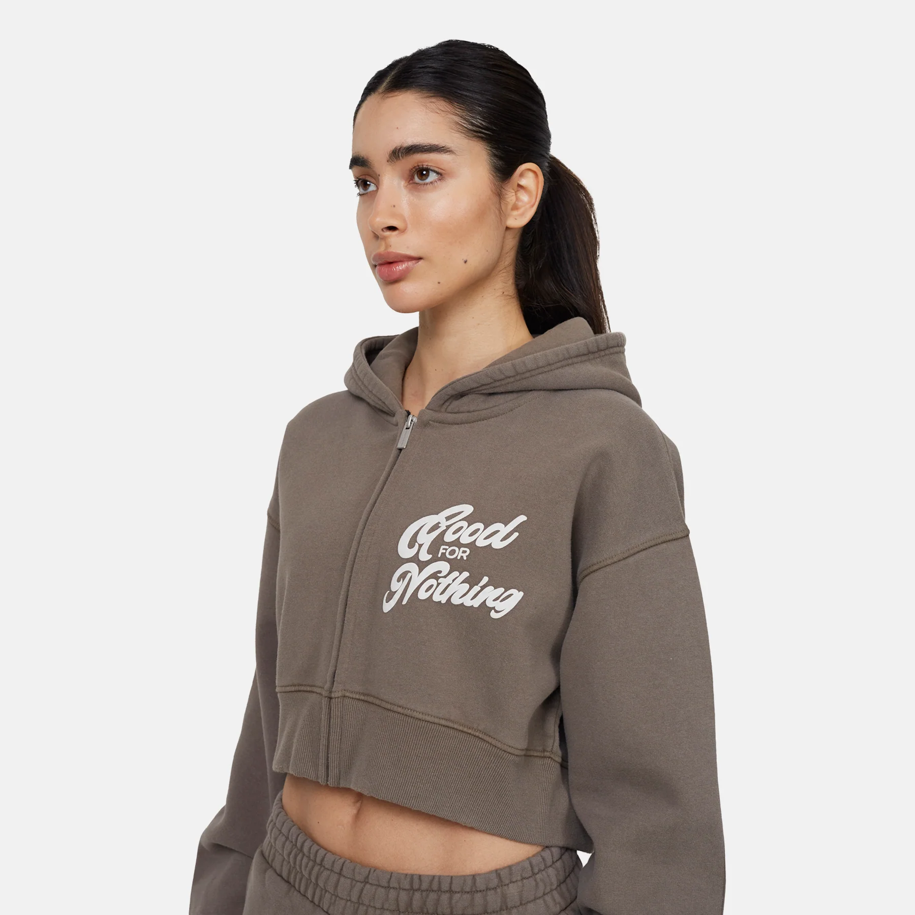 Authentic Taupe Zip Hoodie - Image 5