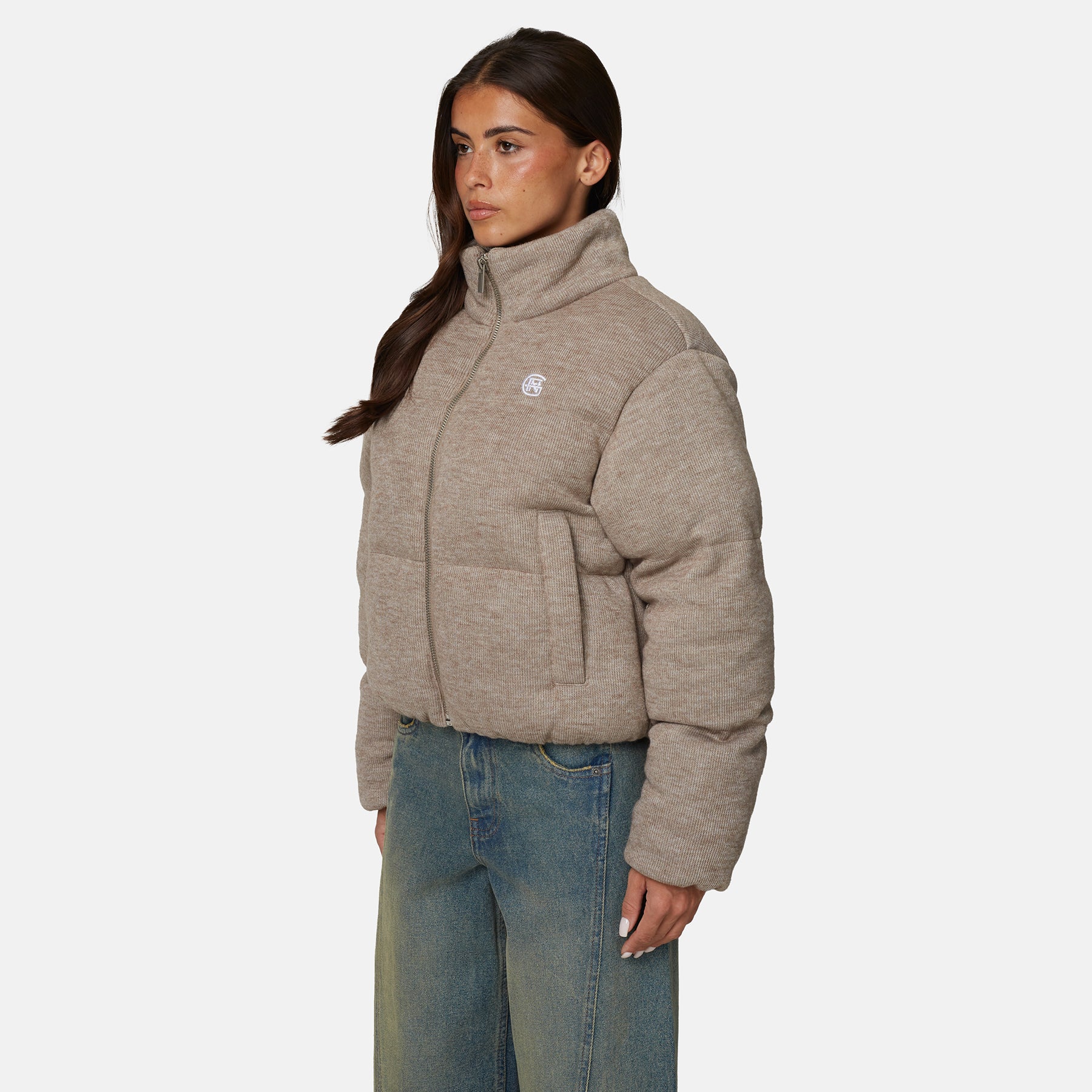 Monogram Knitted Oat Puffer Jacket - Image 4