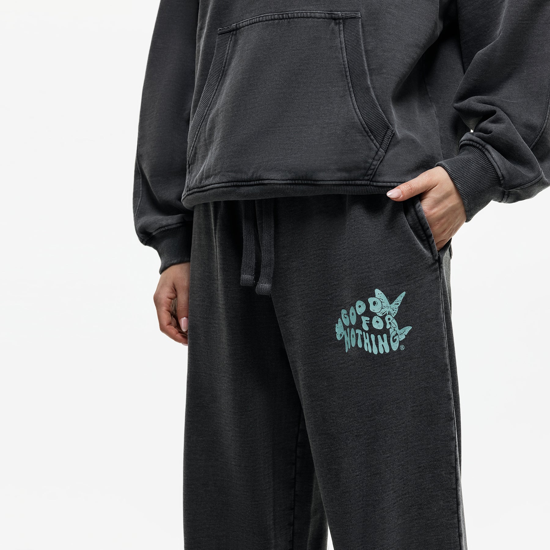 Stamp Washed Black Sweatpant - Image 3