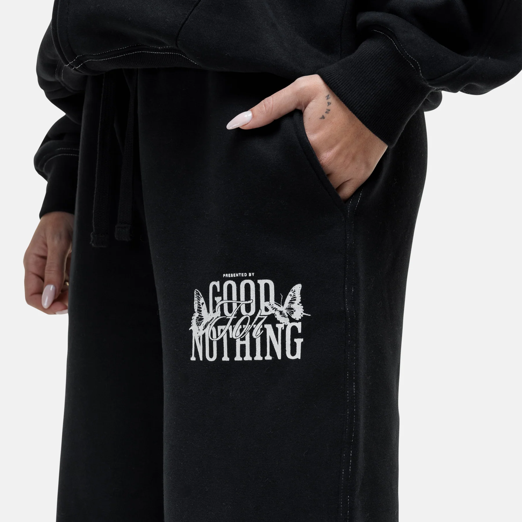 Dakota Butterfly Black Sweatpants - Image 3