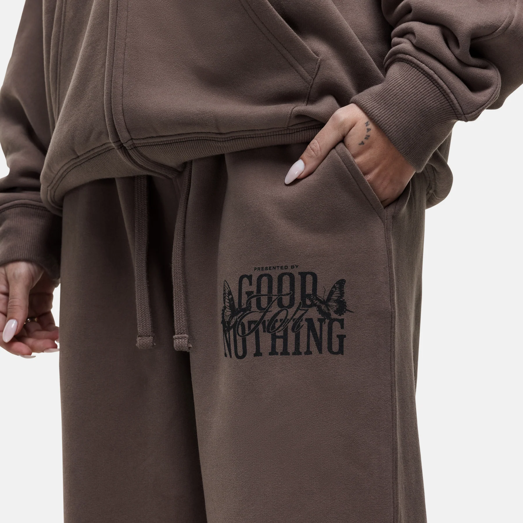 Dakota Butterfly Taupe Sweatpants - Image 3