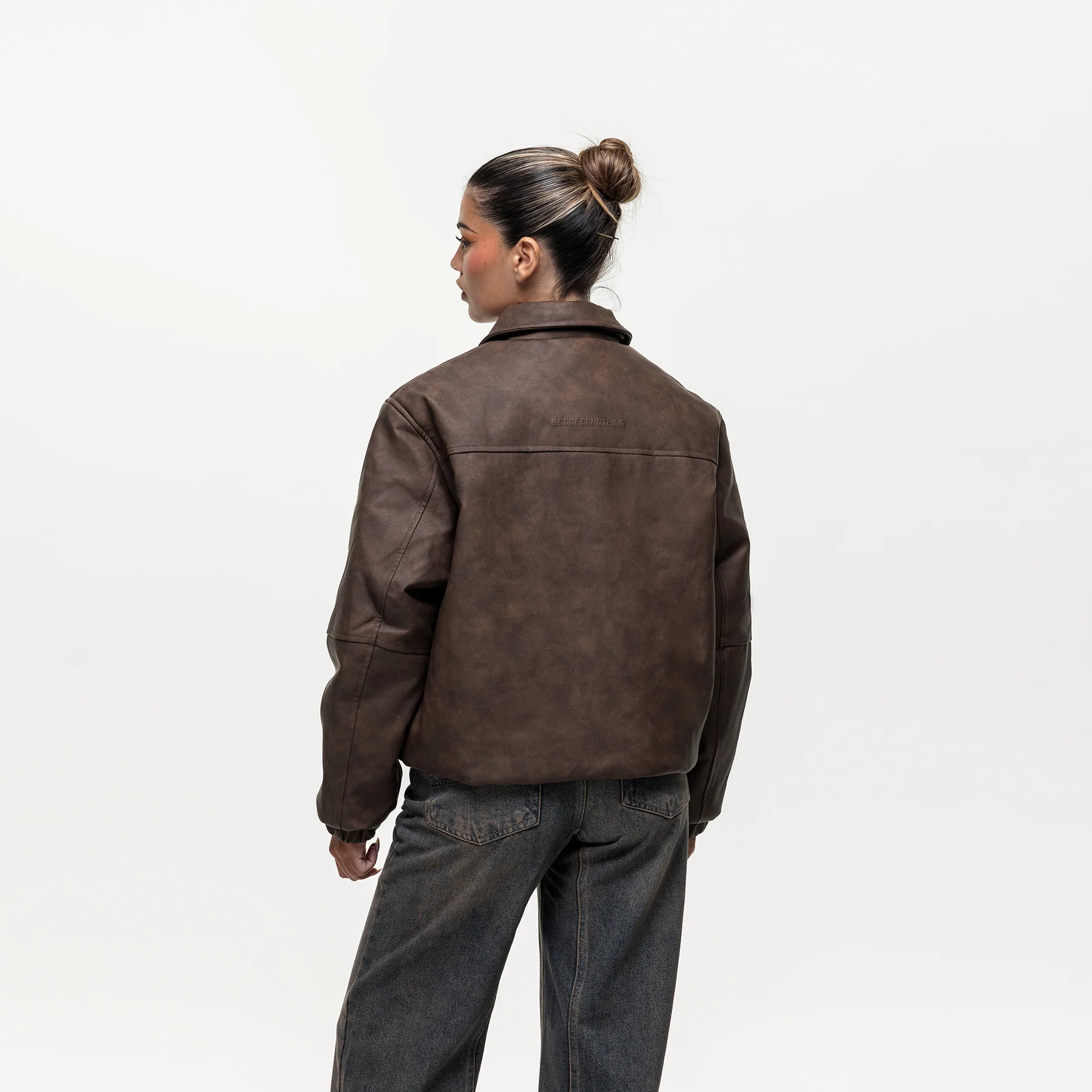 Vintage Brown Leather Coach Jacket - Image 2