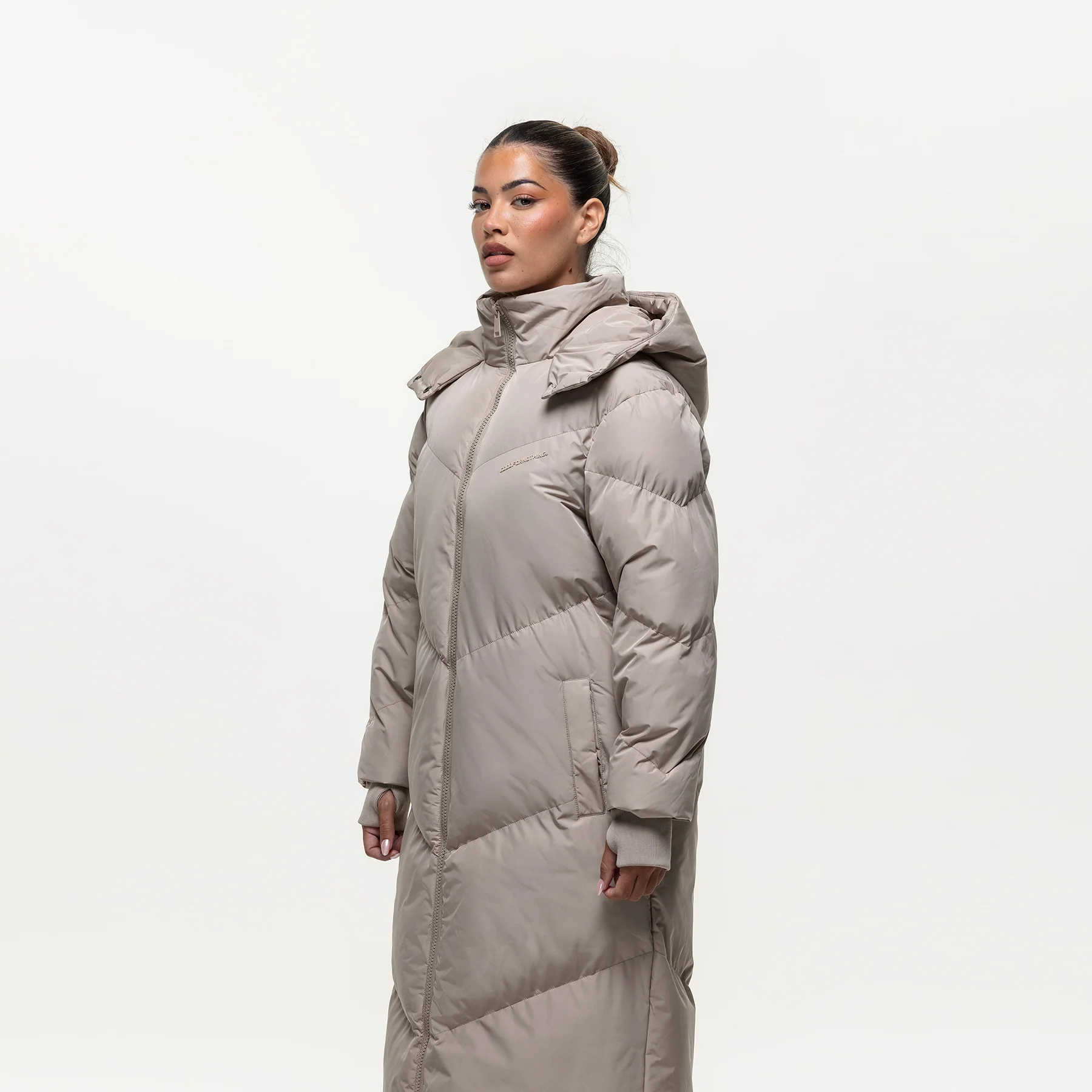Chevron Stone Maxi Puffer Jacket - Image 6