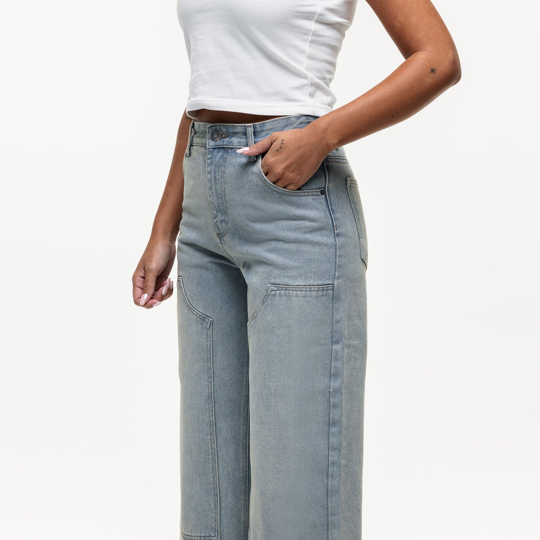 Heavy Carpenter Light Blue Denim Jeans - Image 3