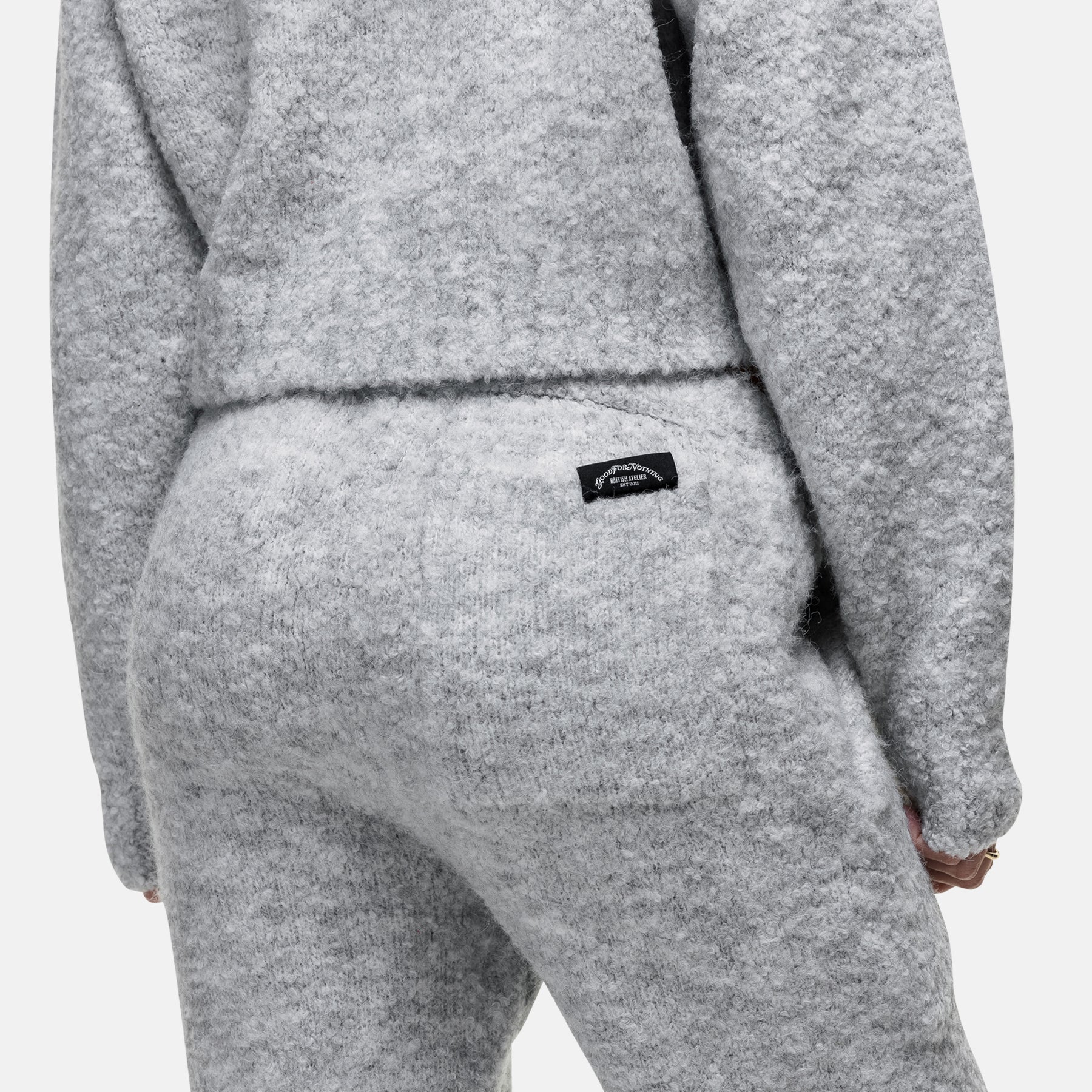 Cozy Boucle Knitwear Grey Pants - Image 3