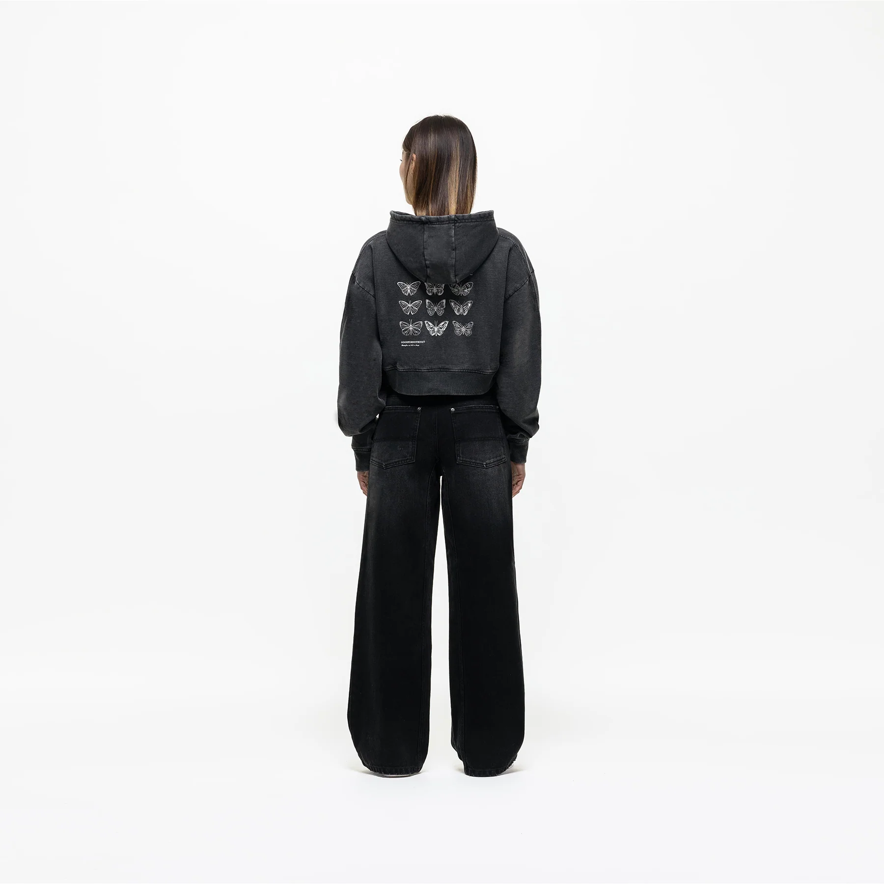 Metamorphosis Washed Black Zip Hoodie (Final Sale) - Image 6