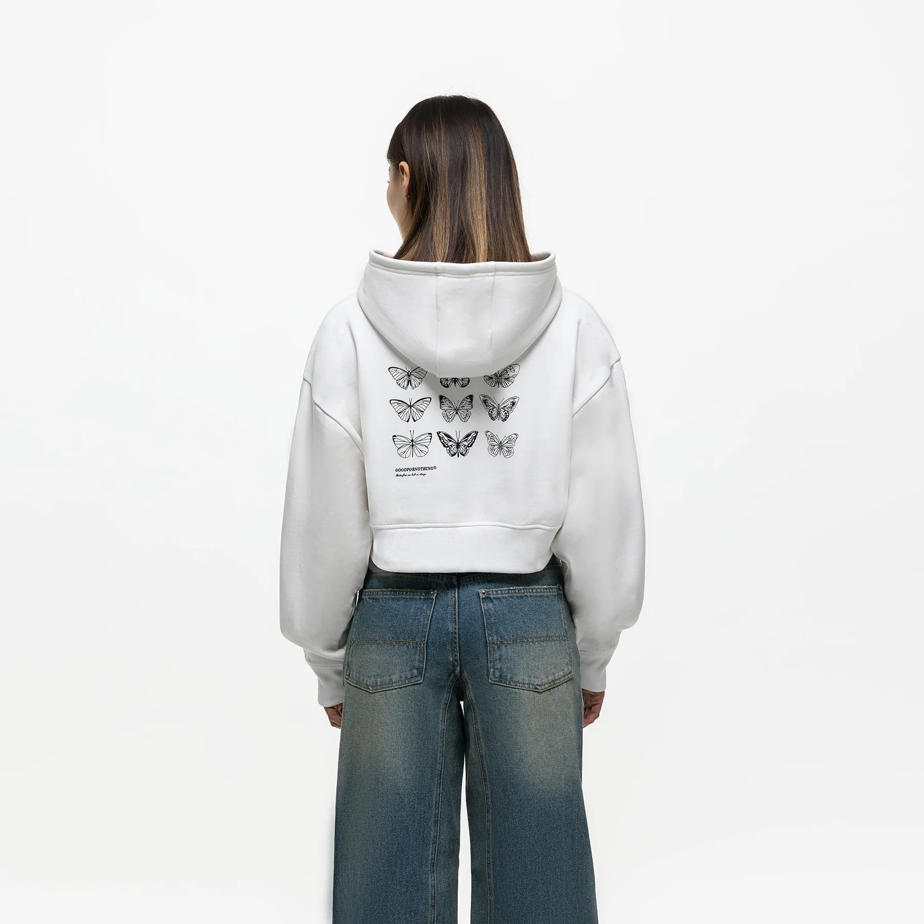 Metamorphosis White Zip Hoodie (Final Sale) - Image 2
