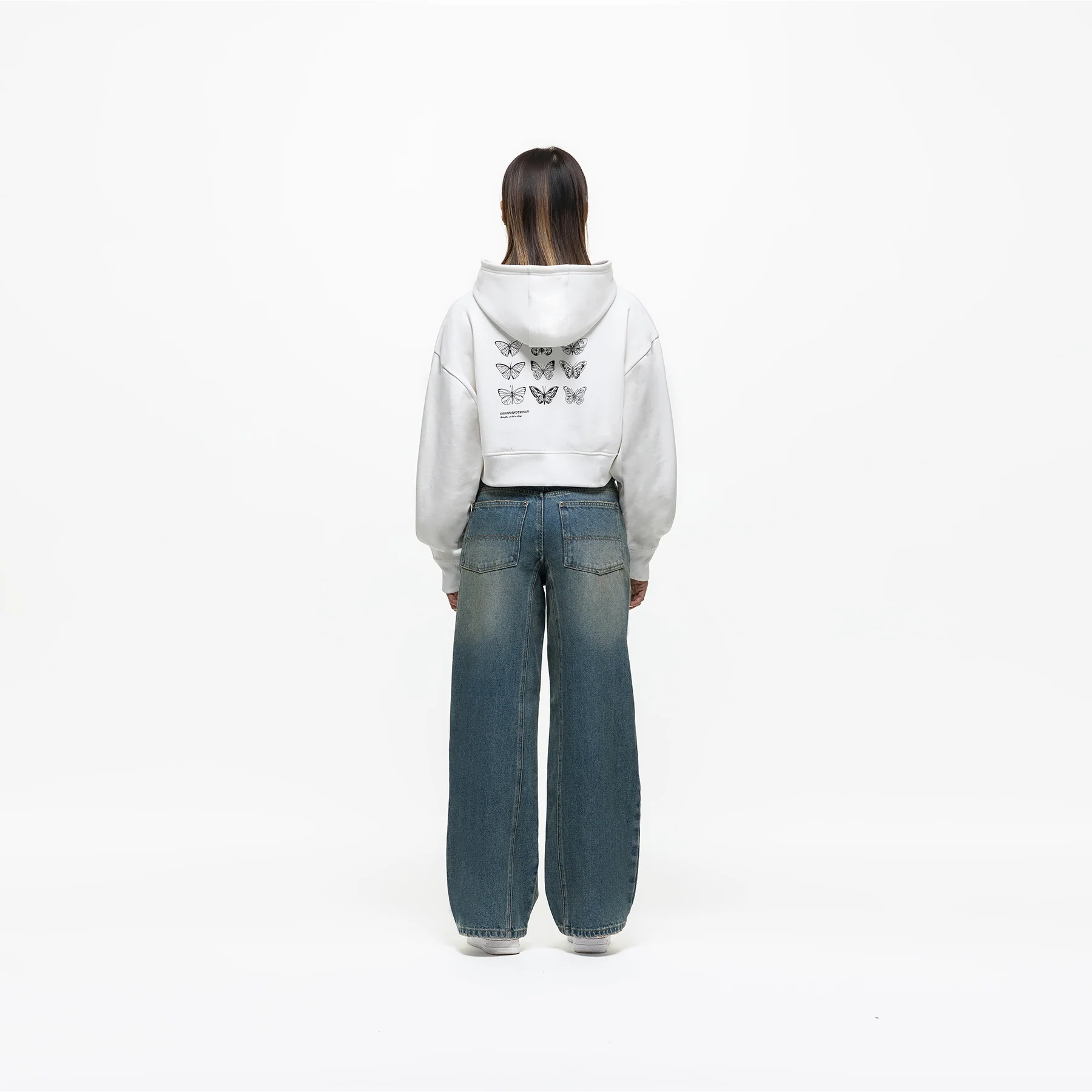 Metamorphosis White Zip Hoodie (Final Sale) - Image 5