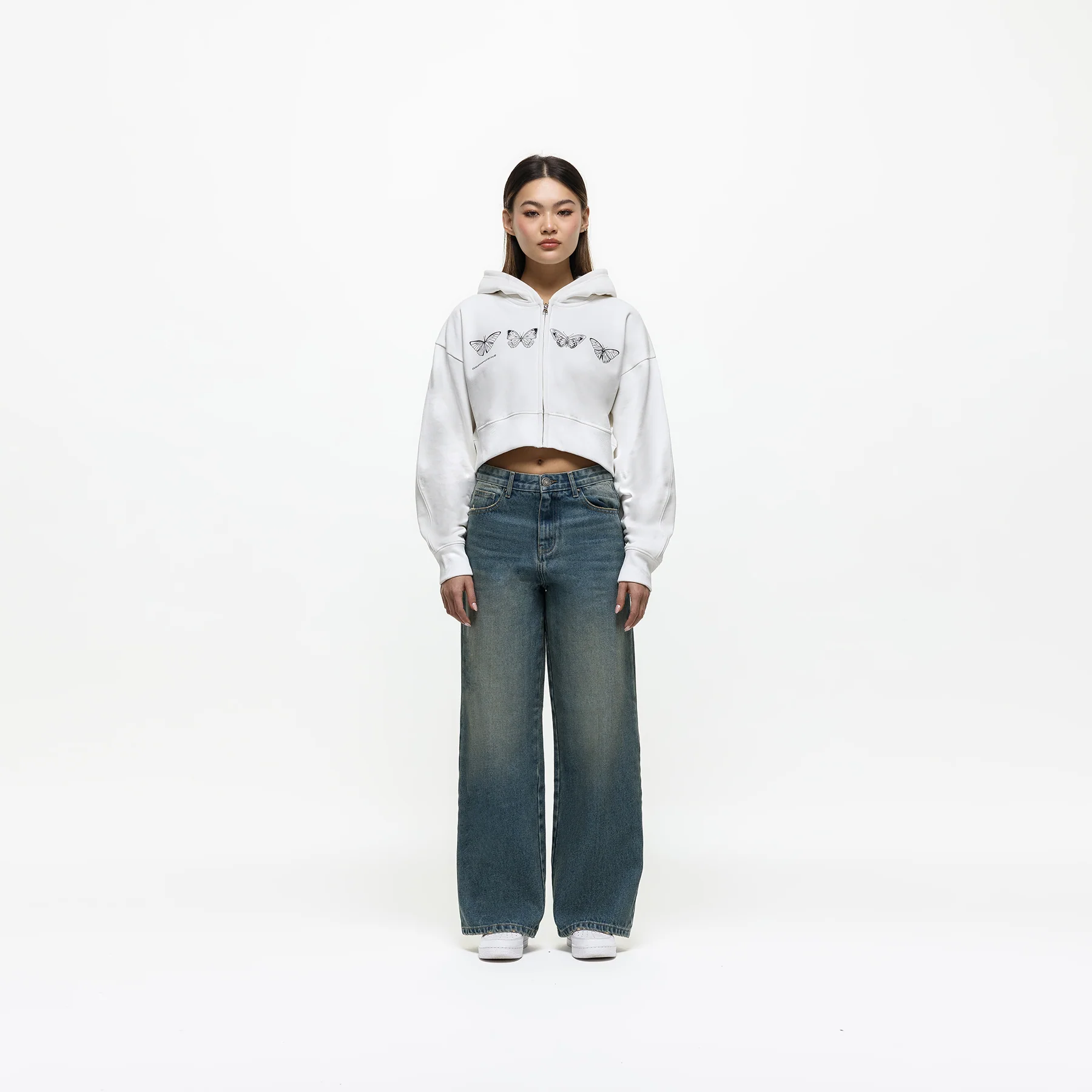 Metamorphosis White Zip Hoodie (Final Sale) - Image 6