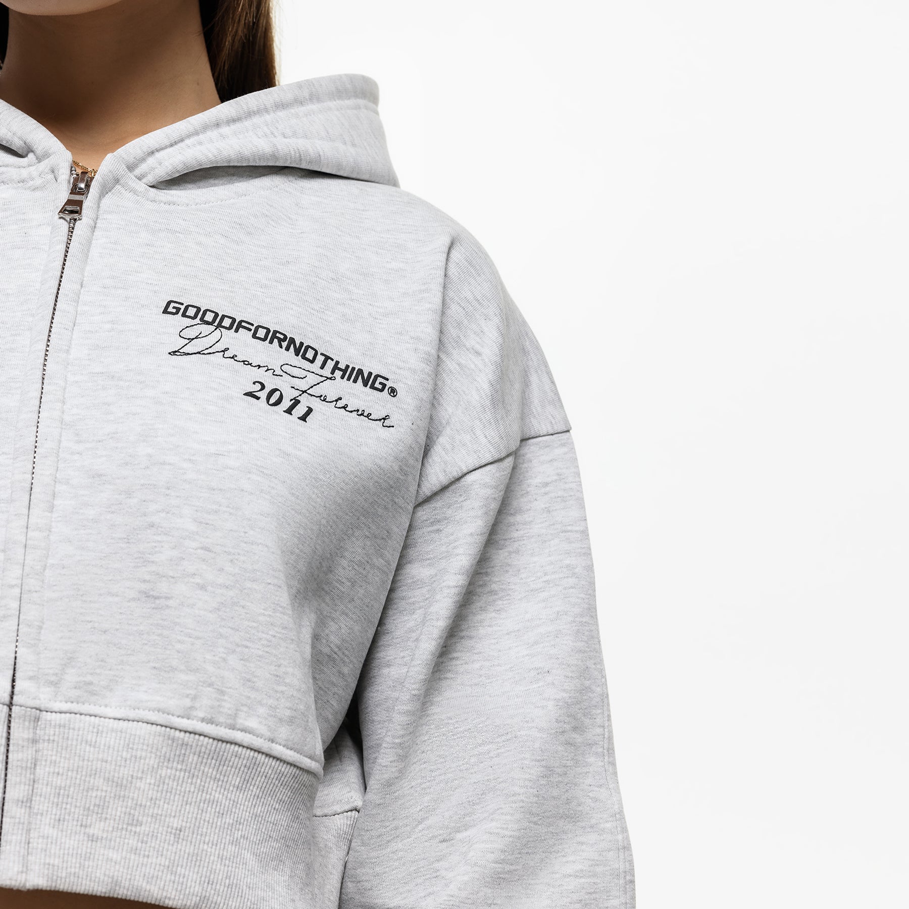 Dream Forever Grey Marl Zip Hoodie (Final Sale) - Image 3