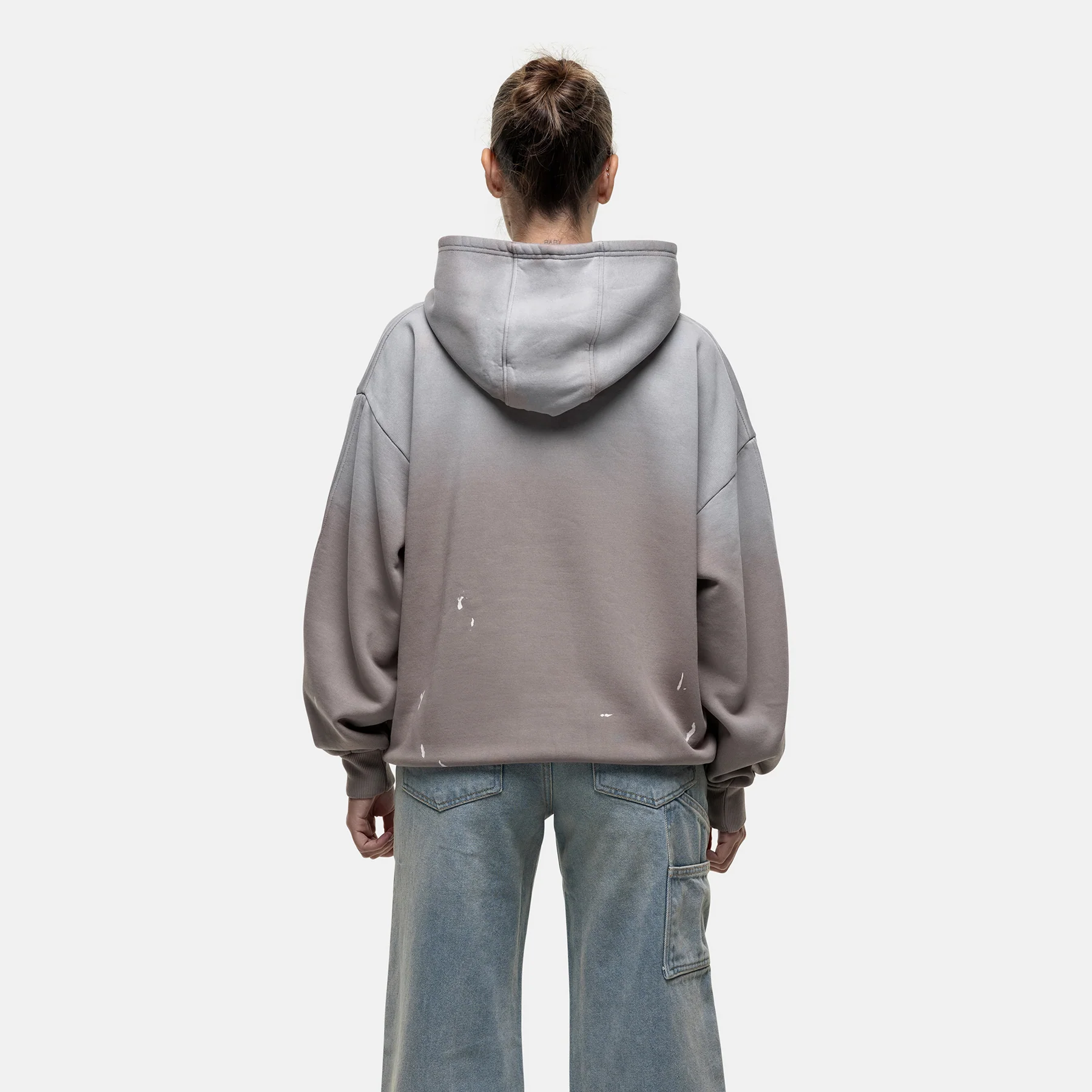Abrade Taupe Sprayed Hoodie - Image 5