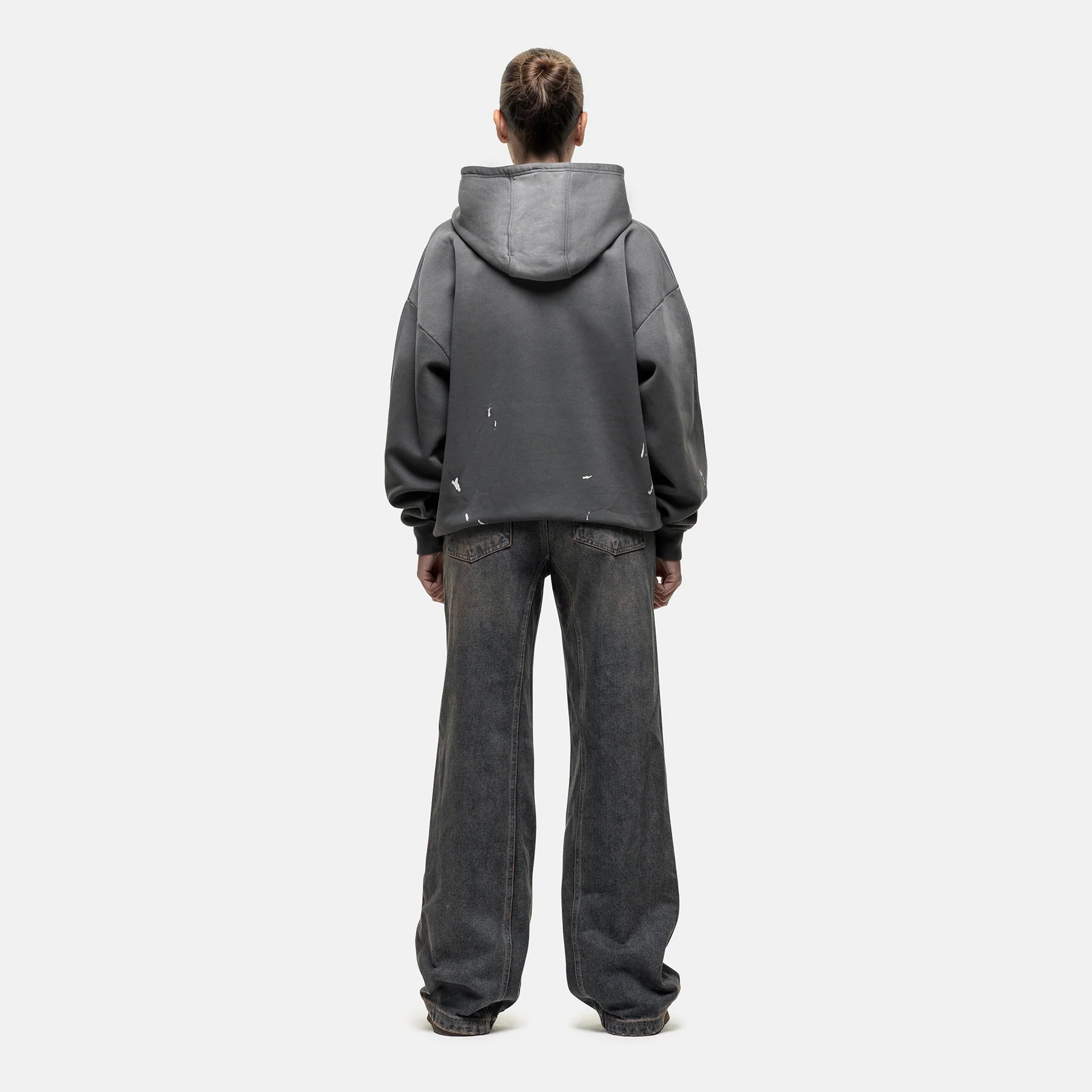 Abrade Grey Sprayed Hoodie - Image 4
