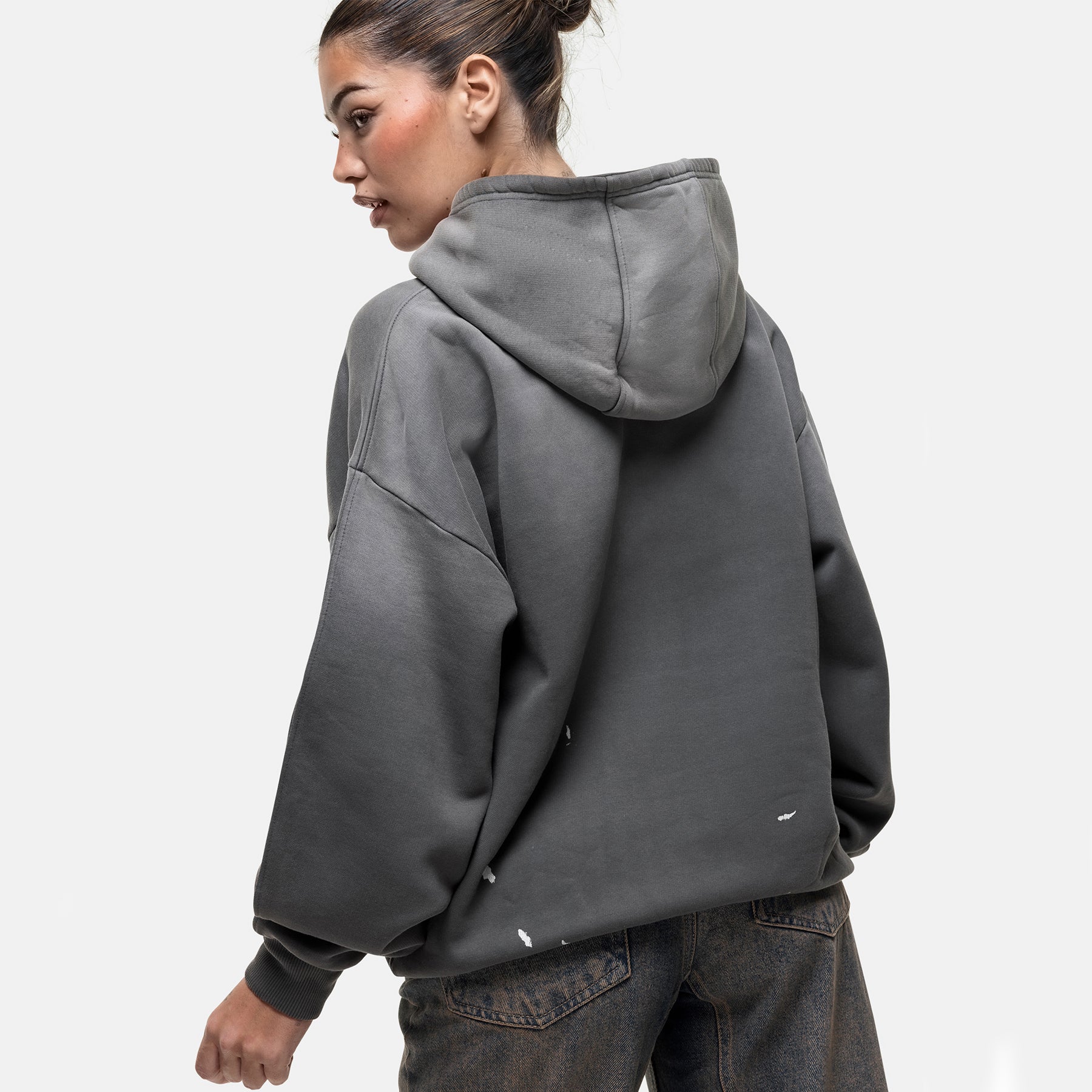 Abrade Grey Sprayed Hoodie - Image 6