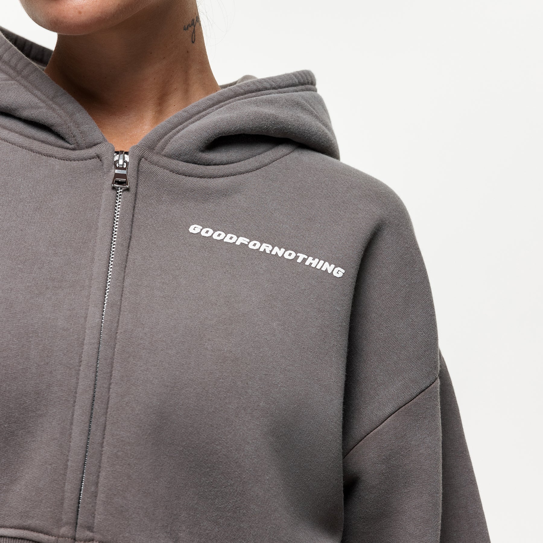 Vintage Washed Walnut Zip Hoodie - Image 2
