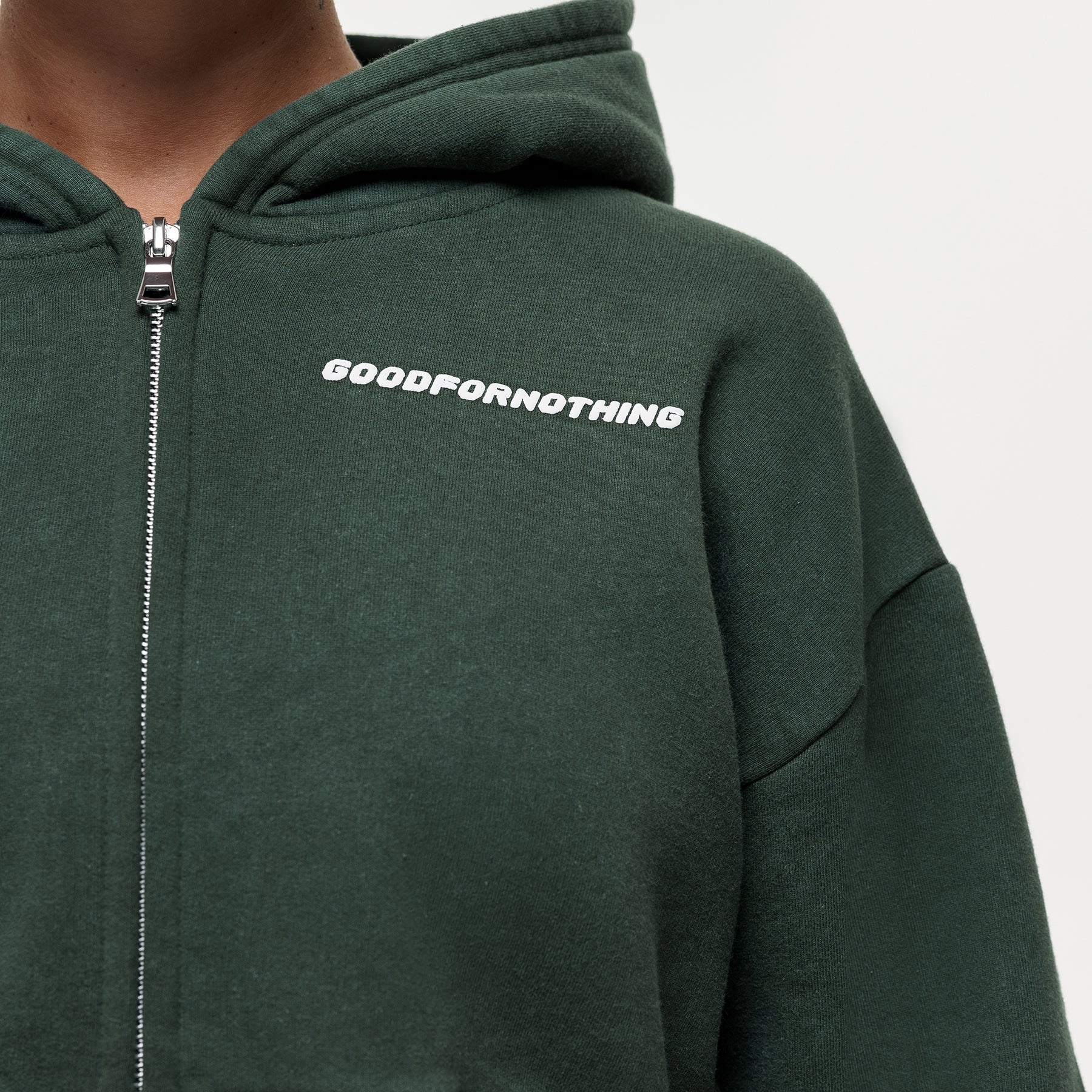 Vintage Washed Green Zip Hoodie - Image 4