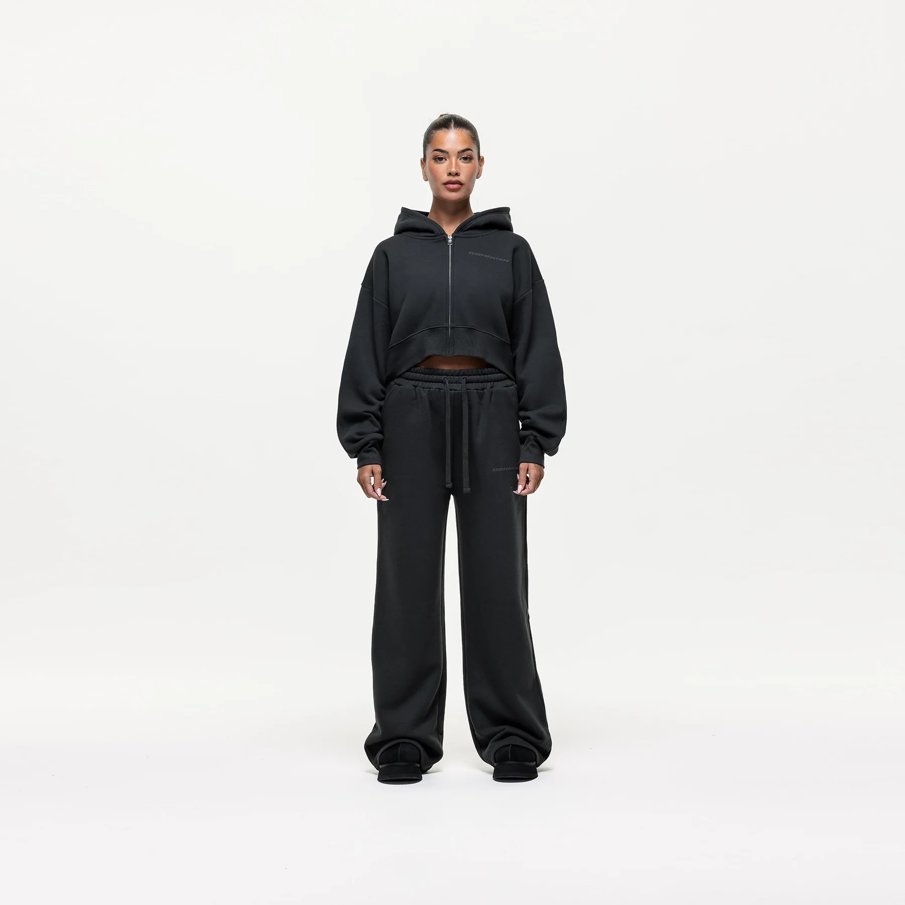 Vintage Onyx Black Zip Hoodie - Image 3