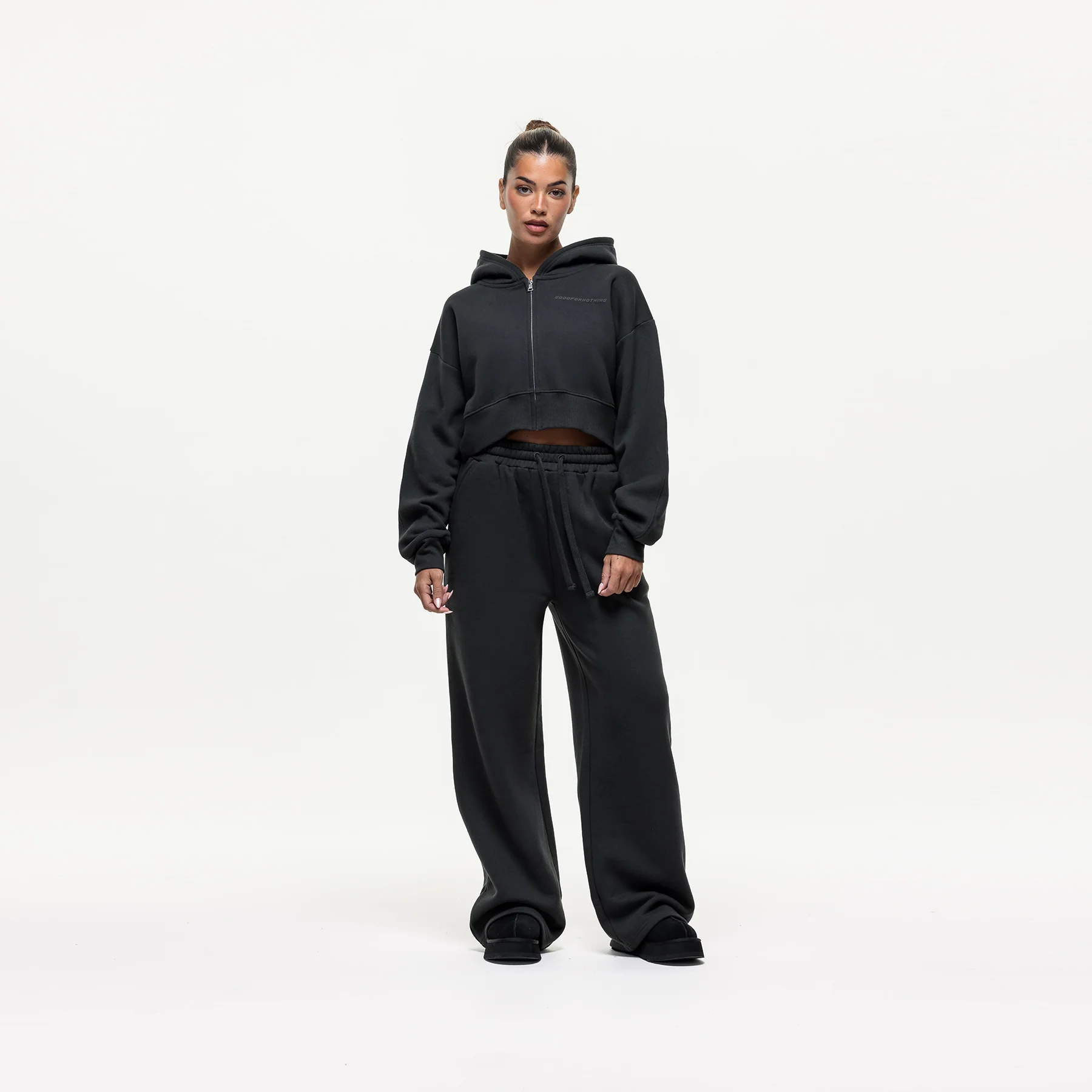 Vintage Onyx Black Zip Hoodie - Image 5