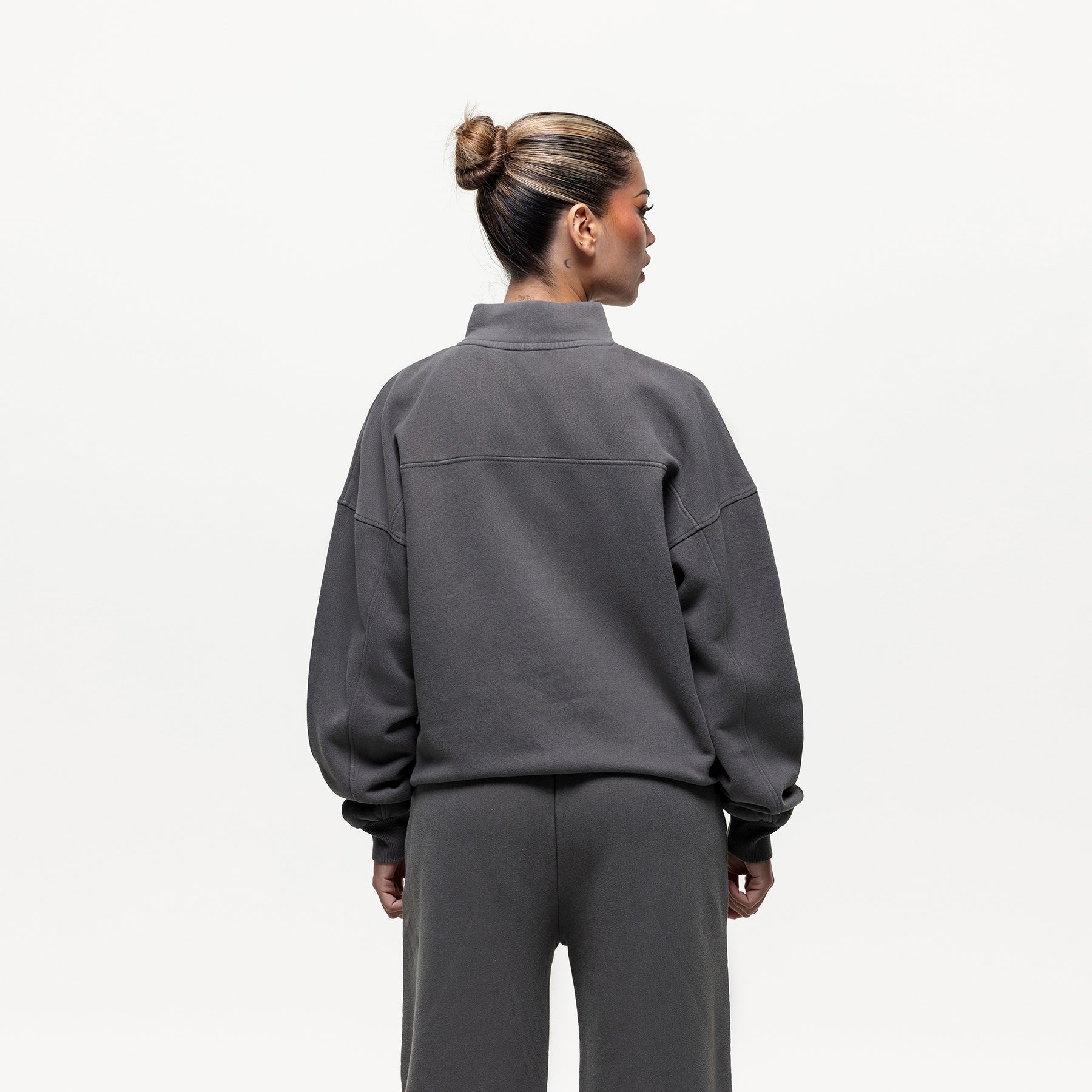 Gunmetal Grey Quarter Zip Sweatshirt - Image 2