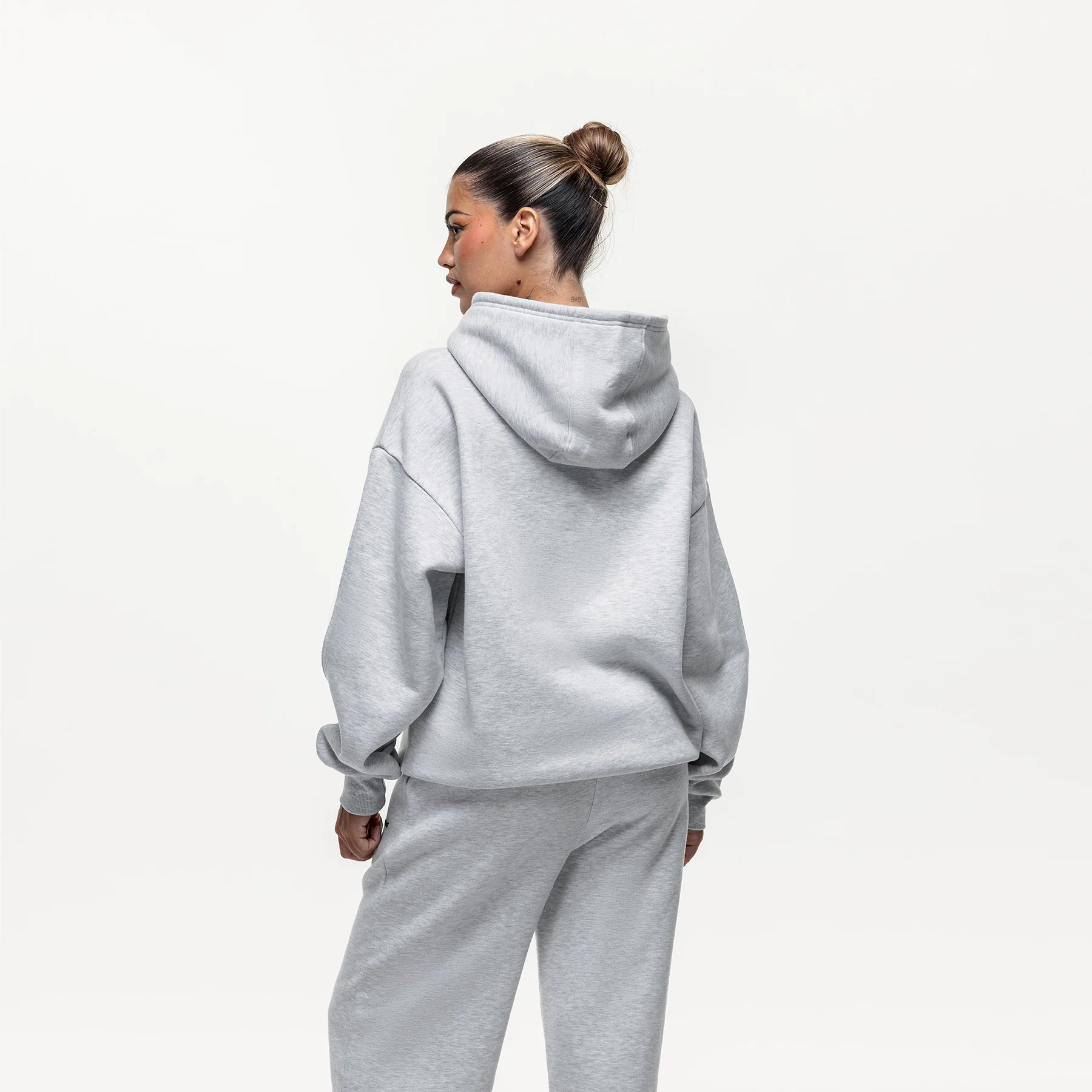 Vintage Grey Marl Hoodie - Image 2