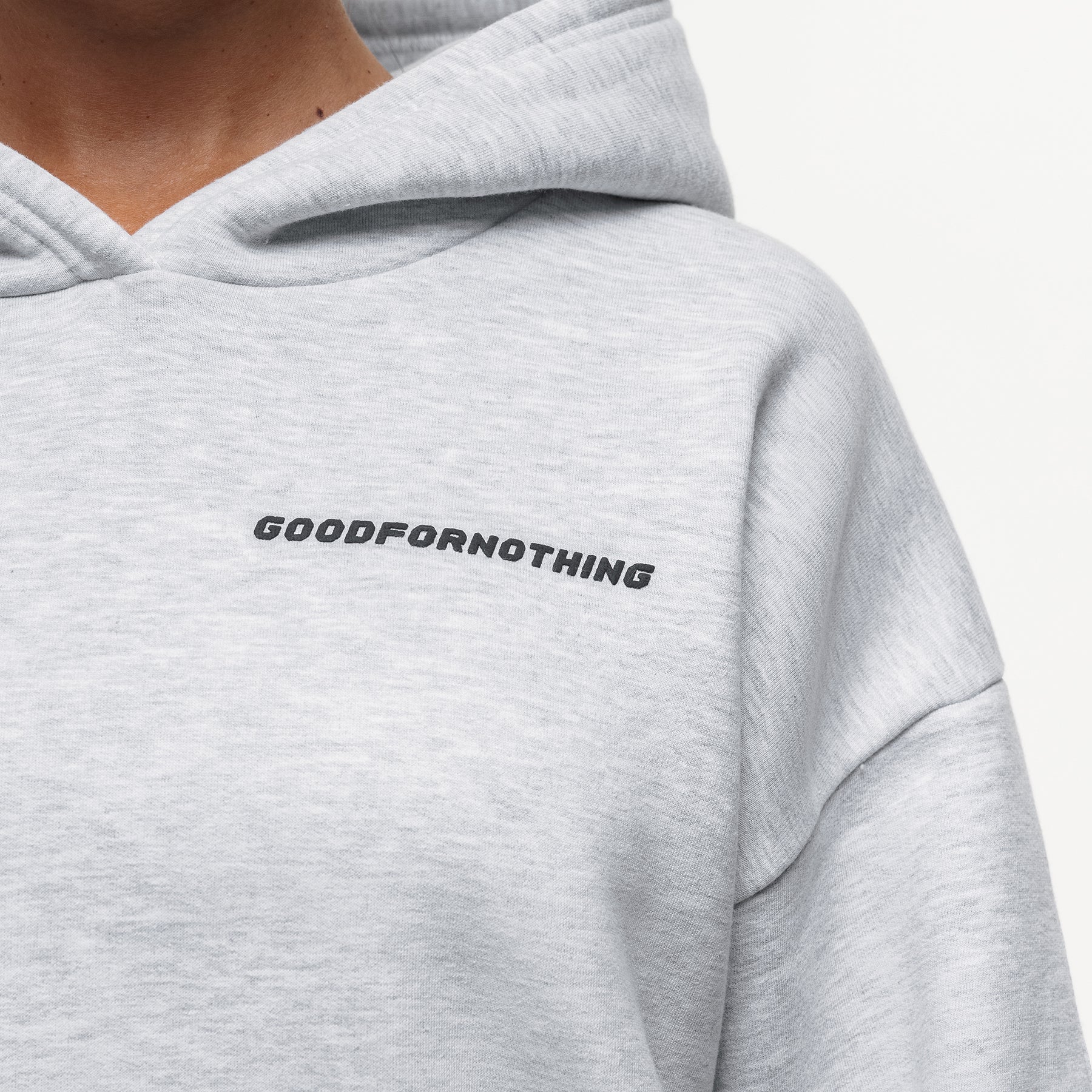 Vintage Grey Marl Hoodie - Image 3