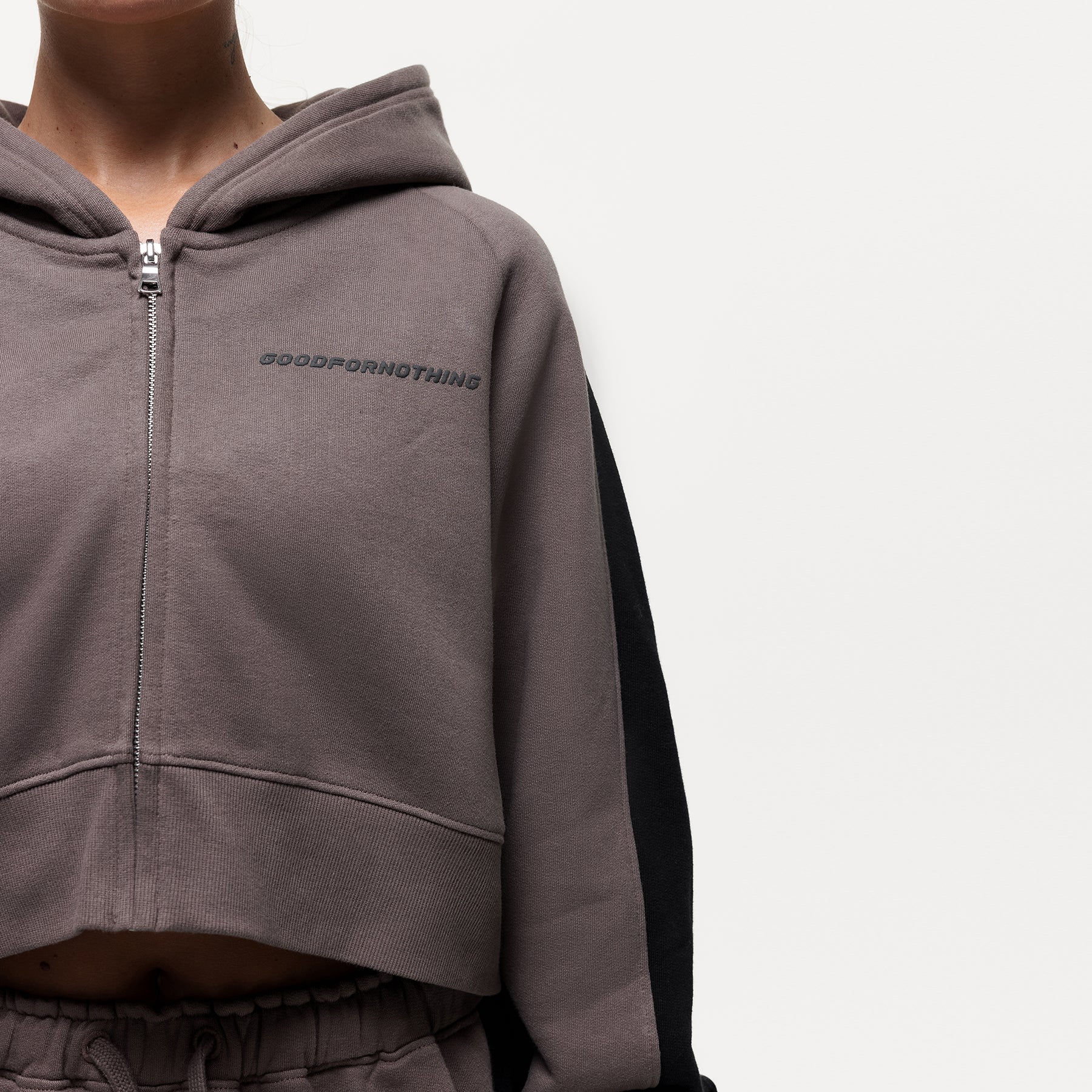 Vintage Track Taupe Zip Hoodie (Final Sale) - Image 3