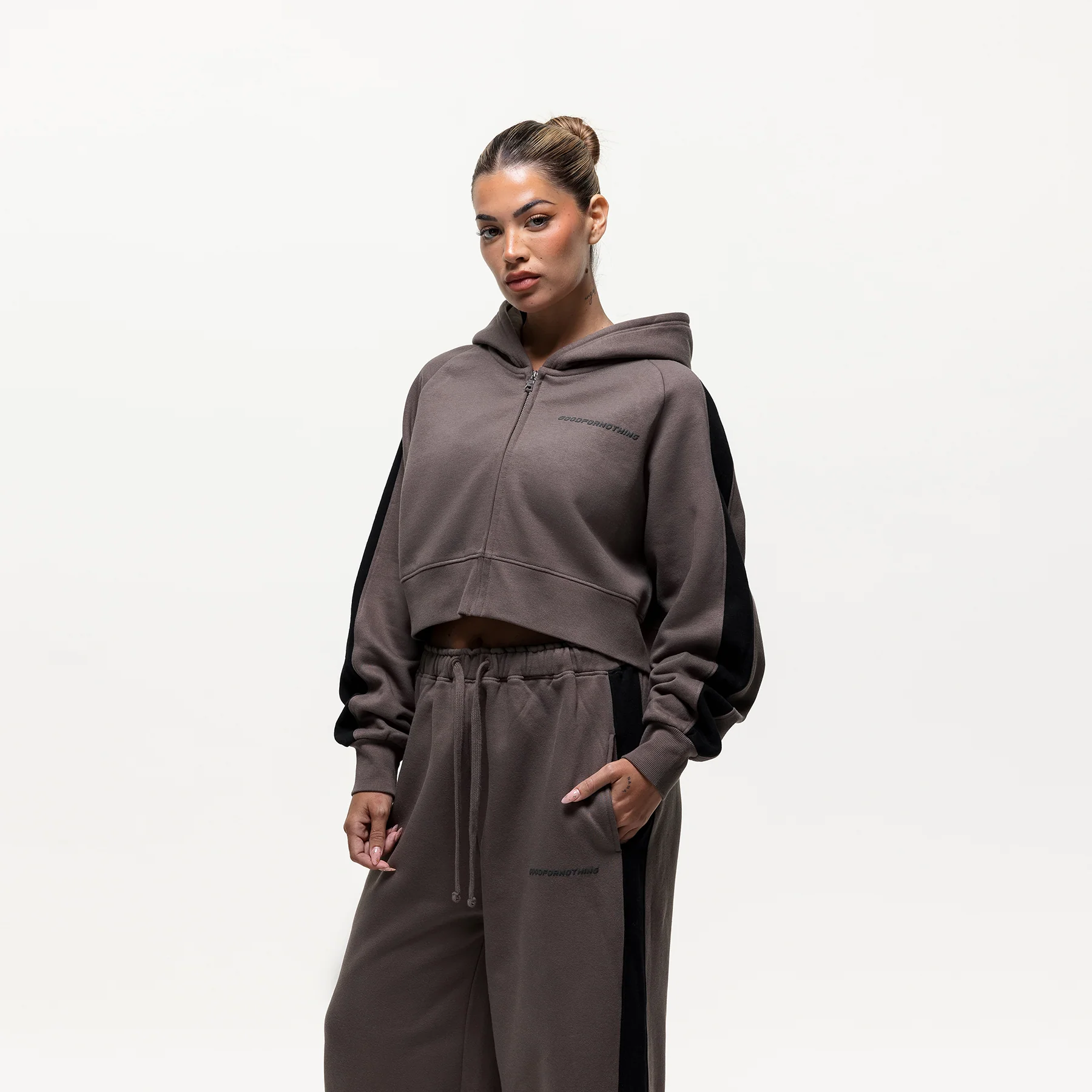 Vintage Track Taupe Zip Hoodie (Final Sale) - Image 4