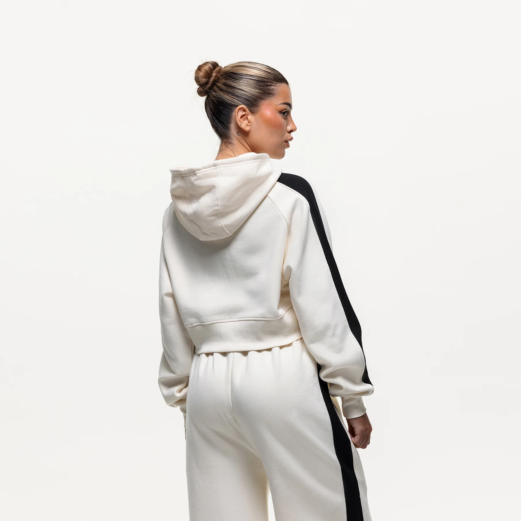 Vintage Track Cream Zip Hoodie (Final Sale) - Image 4