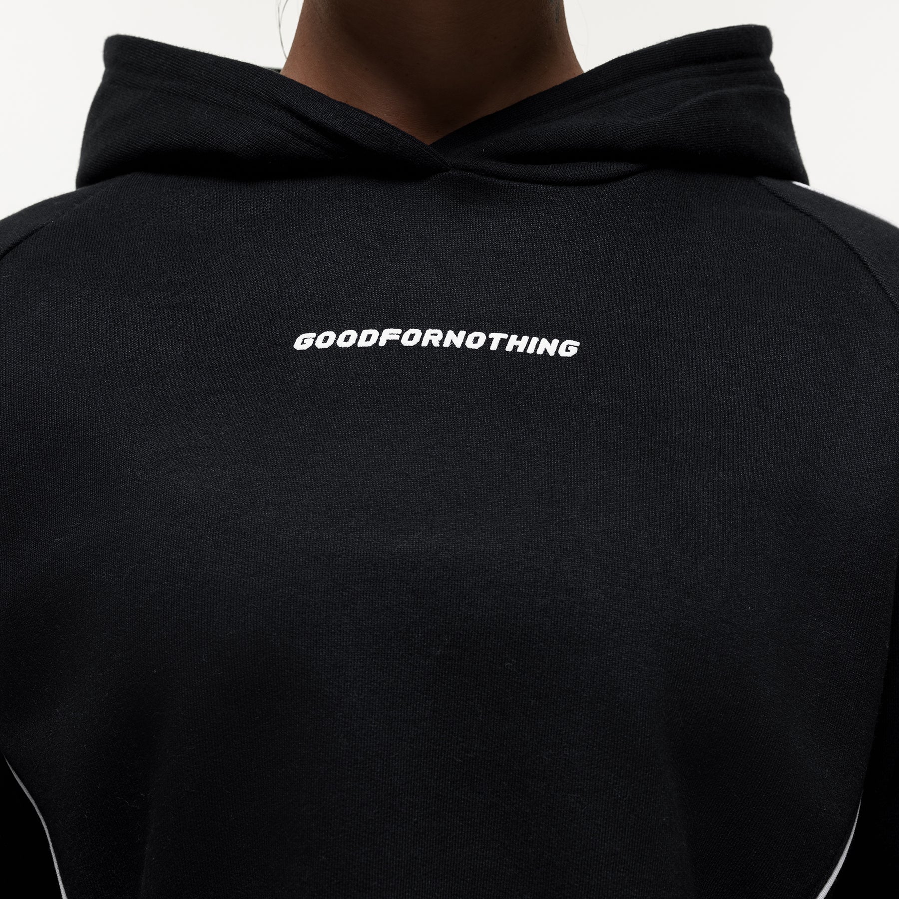 Outline Black Cropped Hoodie (Final Sale) - Image 3