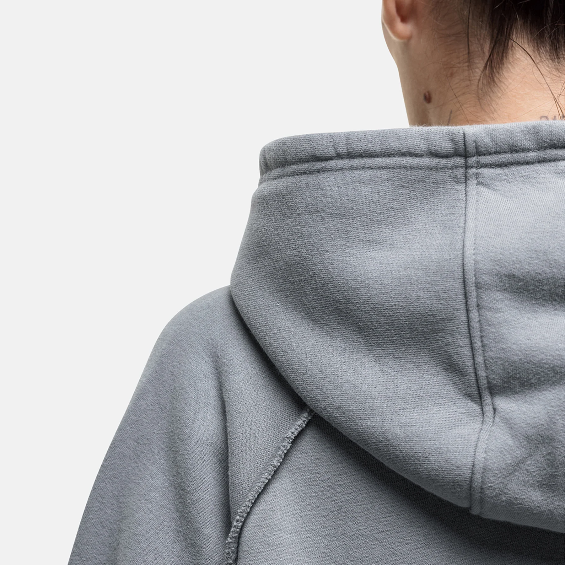 Raw Seam Washed Grey Zip Hoodie - Image 4